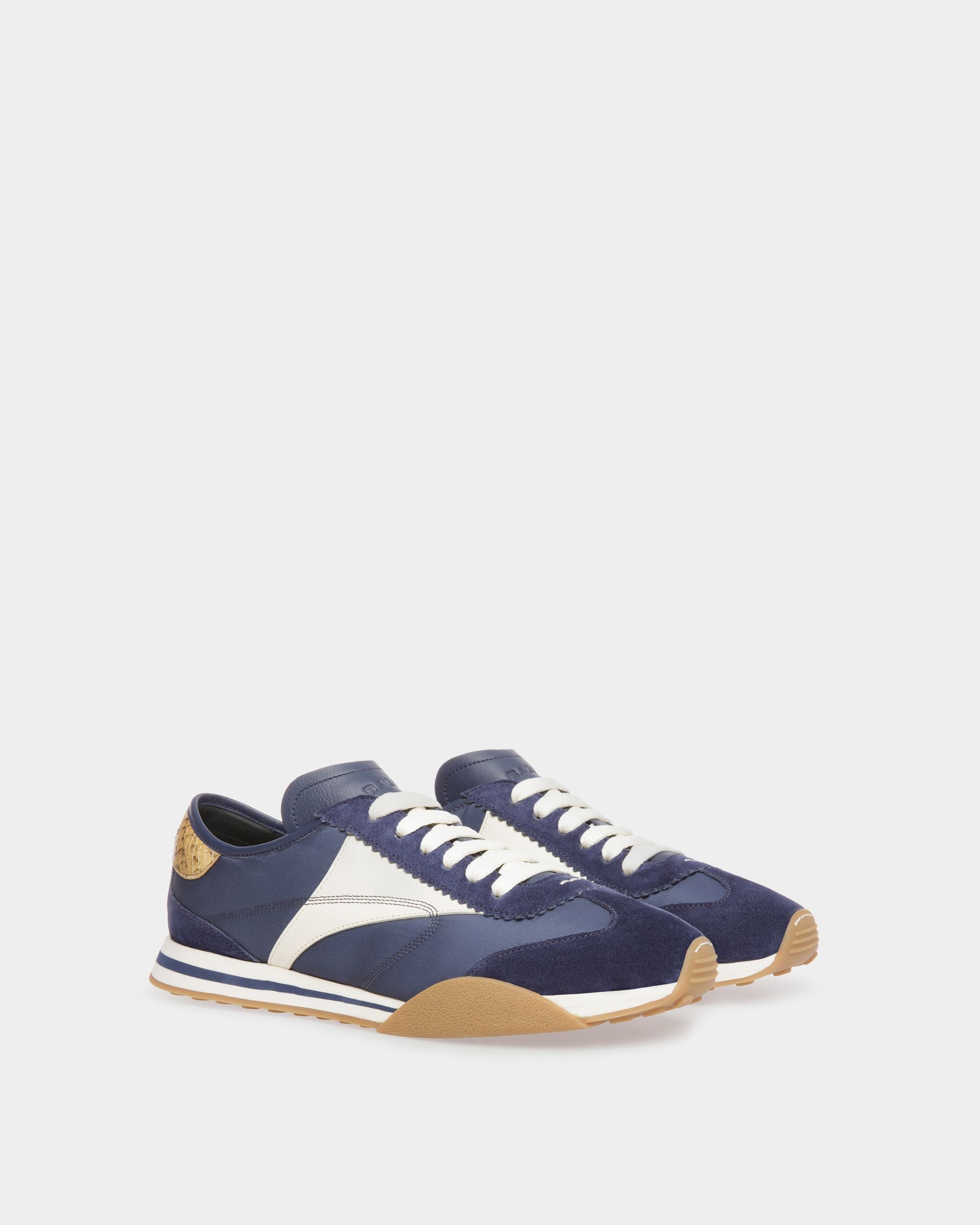 Sussex スニーカー マリンブルー＆ボーンホワイト レザー＆ファブリック - 男性 - Bally - 02