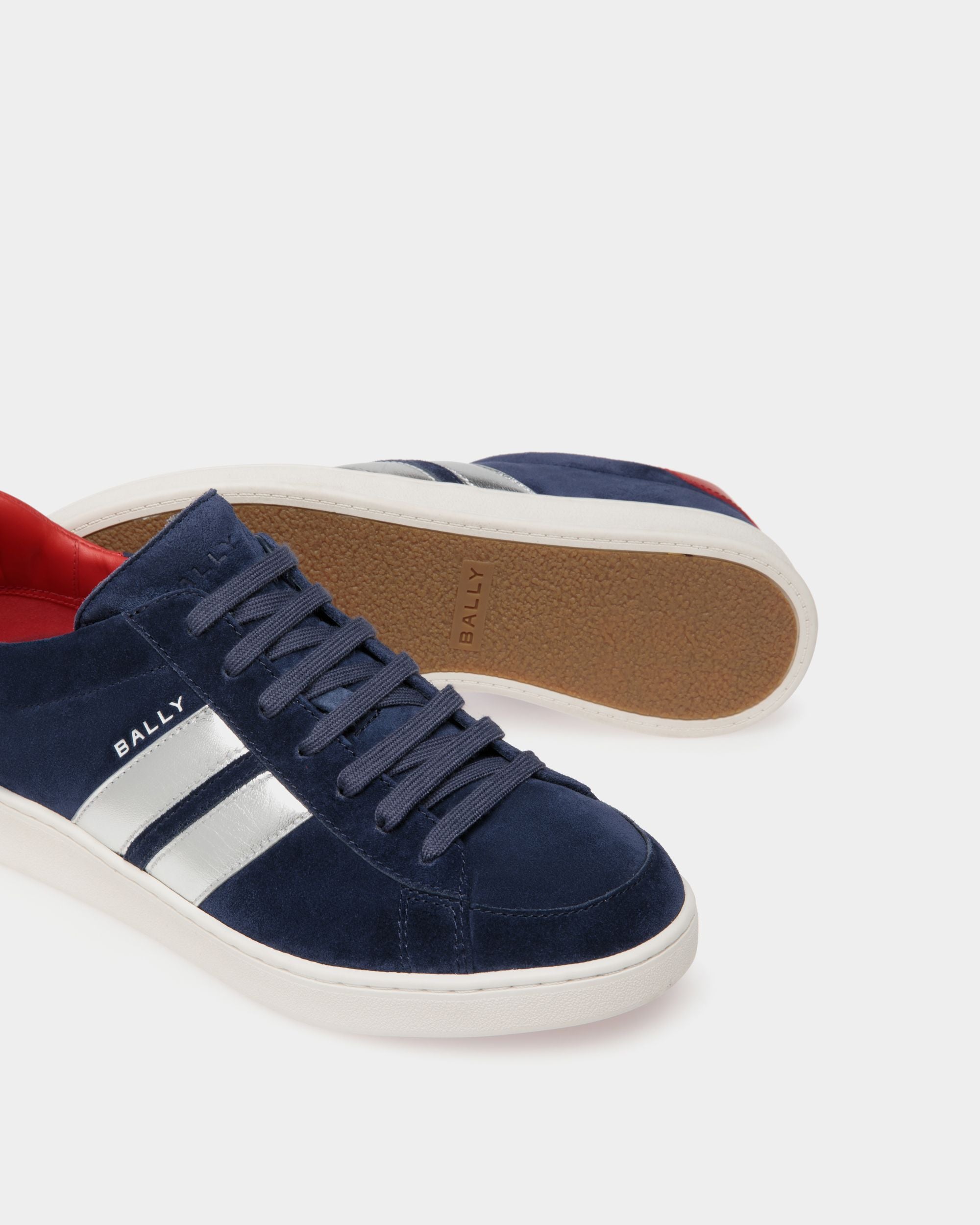 Tennis スニーカー ネイビーブルー＆キャンディレッド スエードレザー - 男性 - Bally - 04