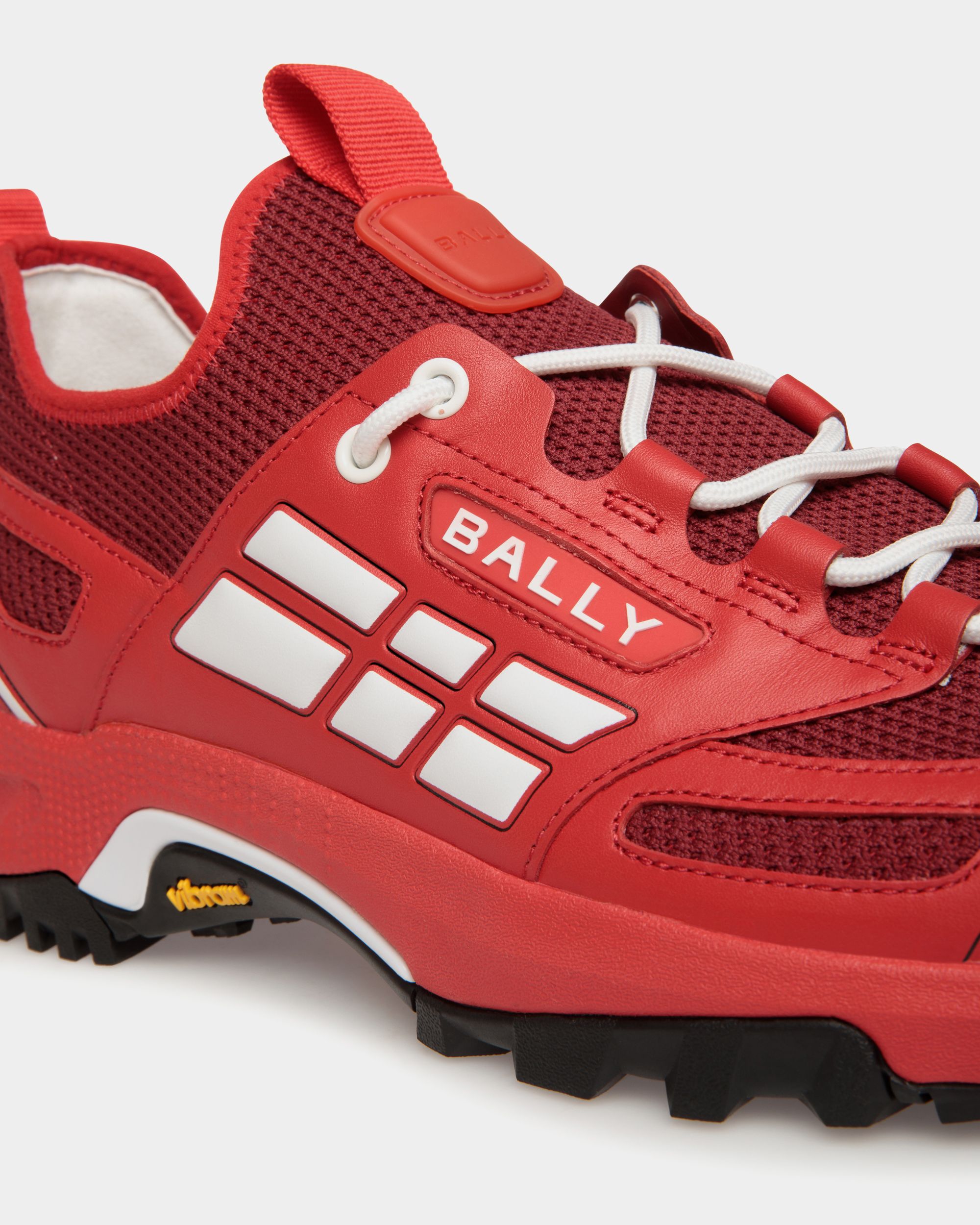 Faster スニーカー レッド レザー＆ニット - 男性 - Bally - 06