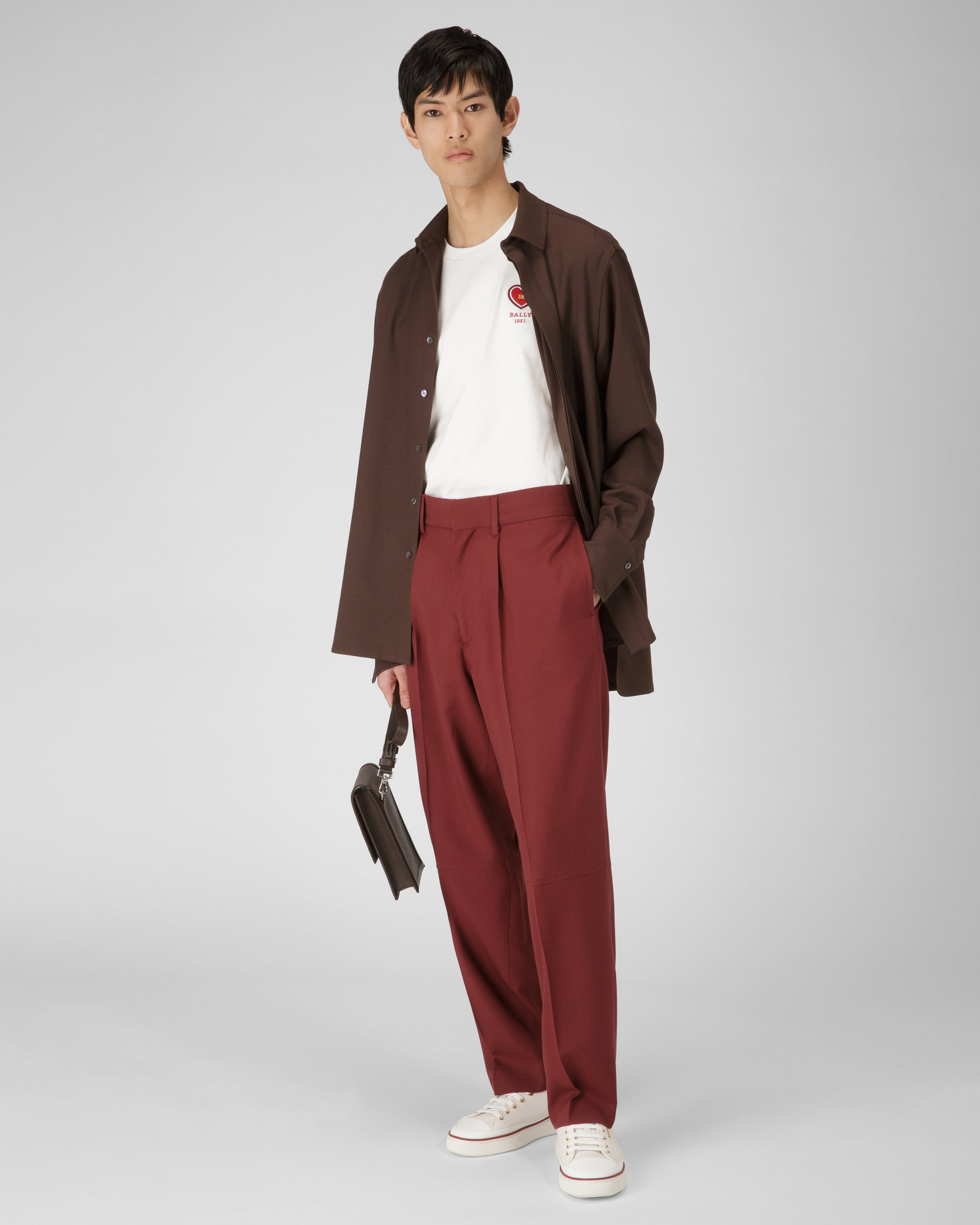 Maily ホワイト＆レッド レザー スニーカー - 男性 - Bally - 03