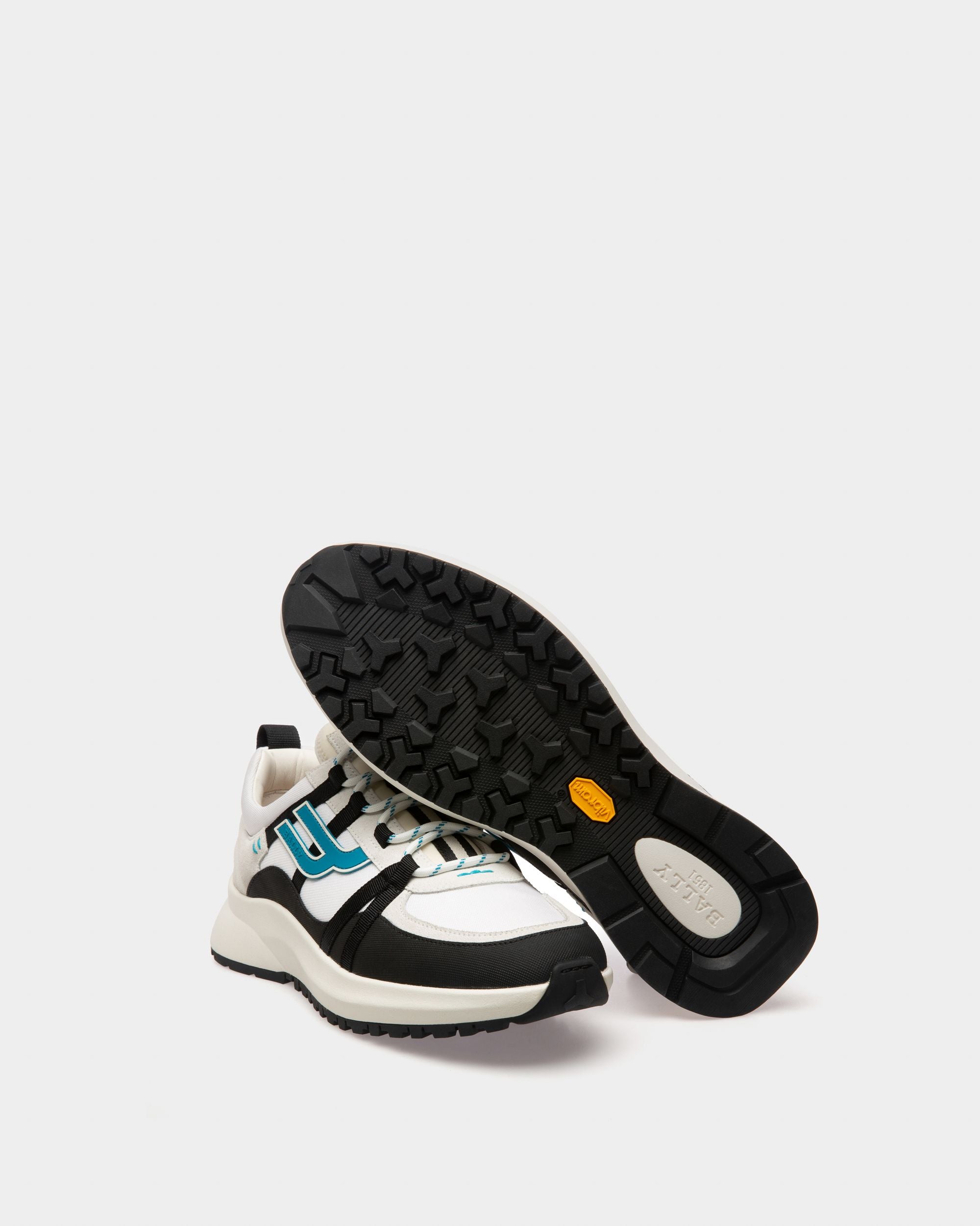 Damon ブラック＆ホワイト ファブリック＆レザー スニーカー - 男性 - Bally - 05