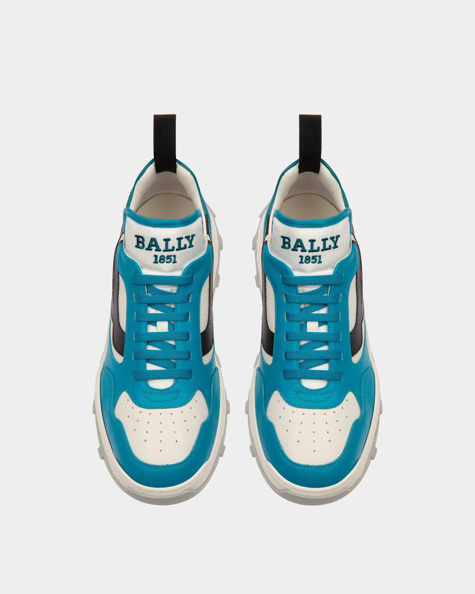 Holden ブルー＆ホワイト レザー＆ファブリック スニーカー - 男性 - Bally - 02