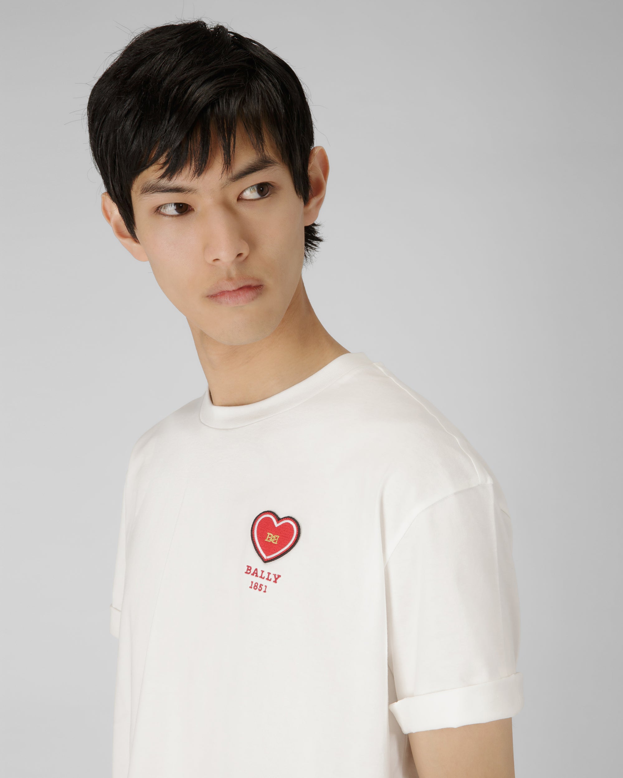 刺繍tシャツ ホワイト オーガニック コットン Tシャツ - 男性 - Bally - 02