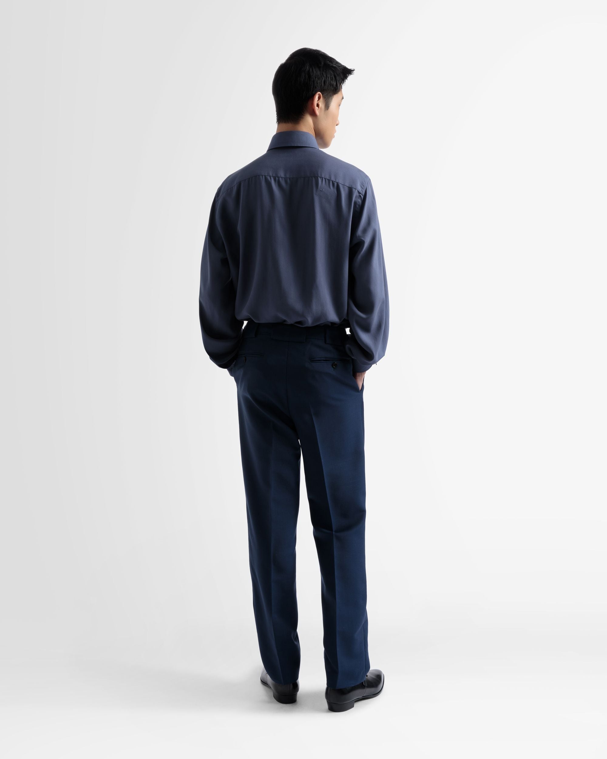 ウールブレンド ストレート パンツ ネイビー - 男性 - Bally - 05
