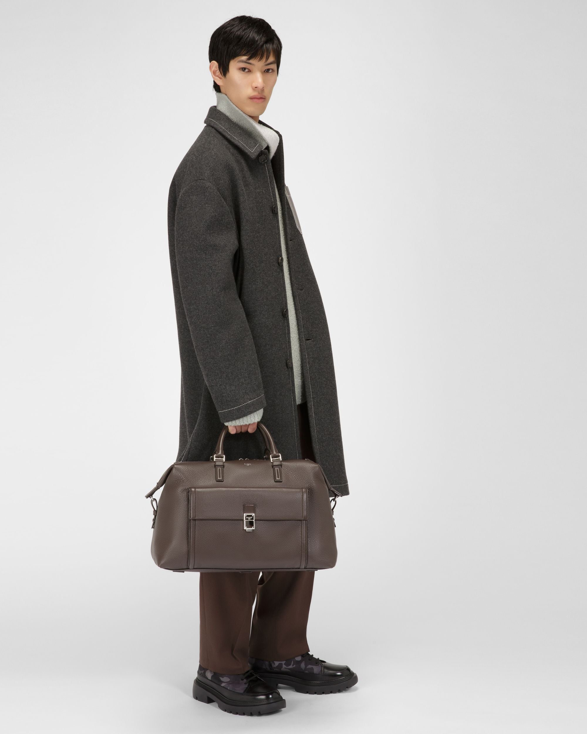 エボニーブラウン ウール パンツ - 男性 - Bally - 05