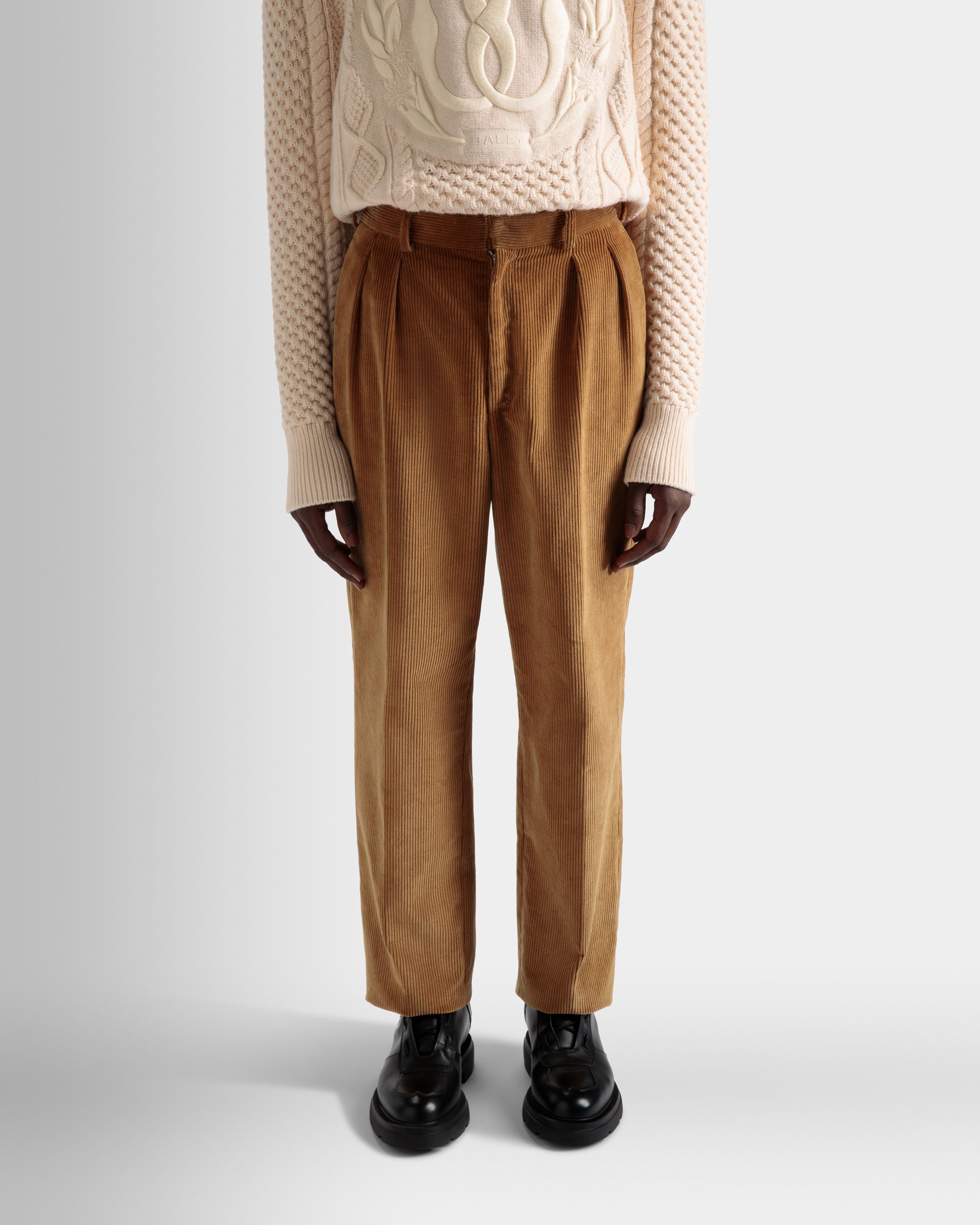 コーデュロイ テーラード パンツ キャメル コットン - 男性 - Bally - 03