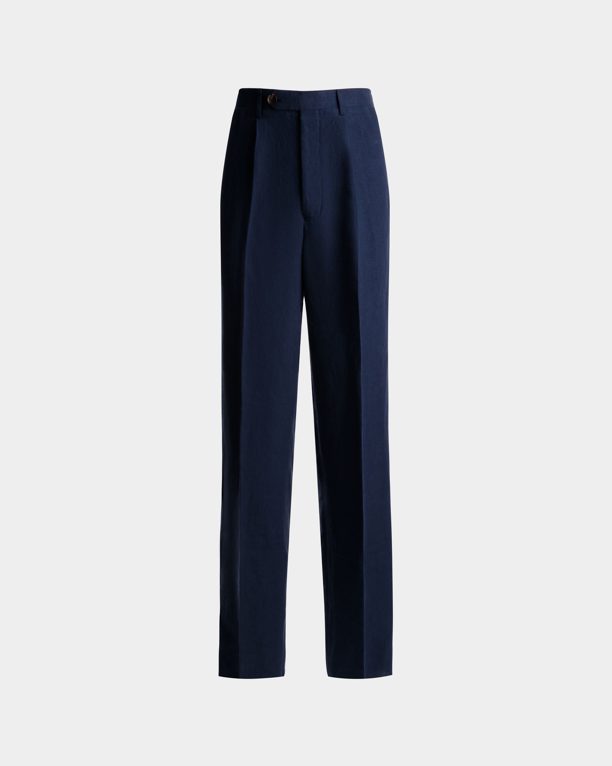 パンツ Navy Blue リネン - 男性 - Bally - 01