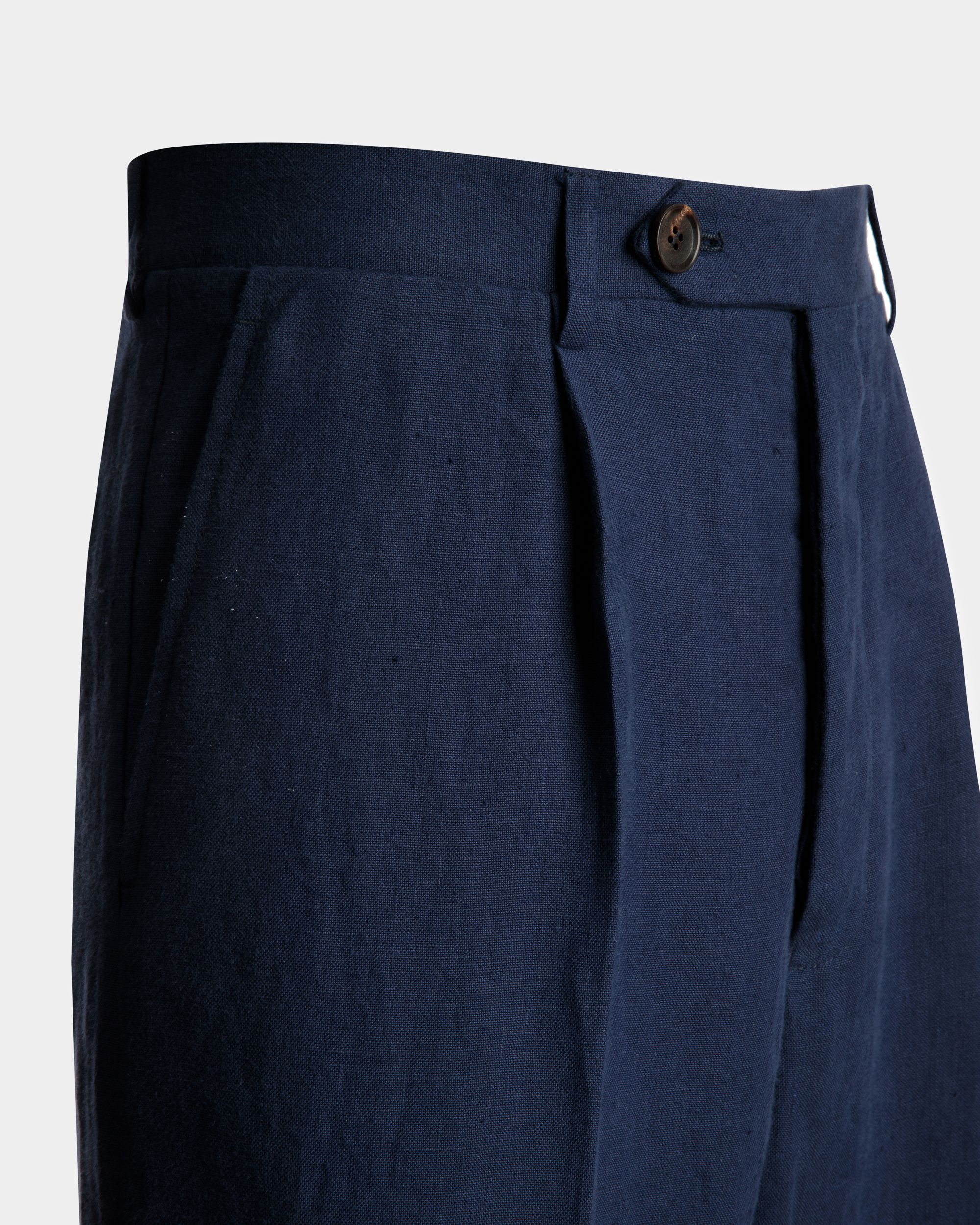 パンツ Navy Blue リネン - 男性 - Bally - 02