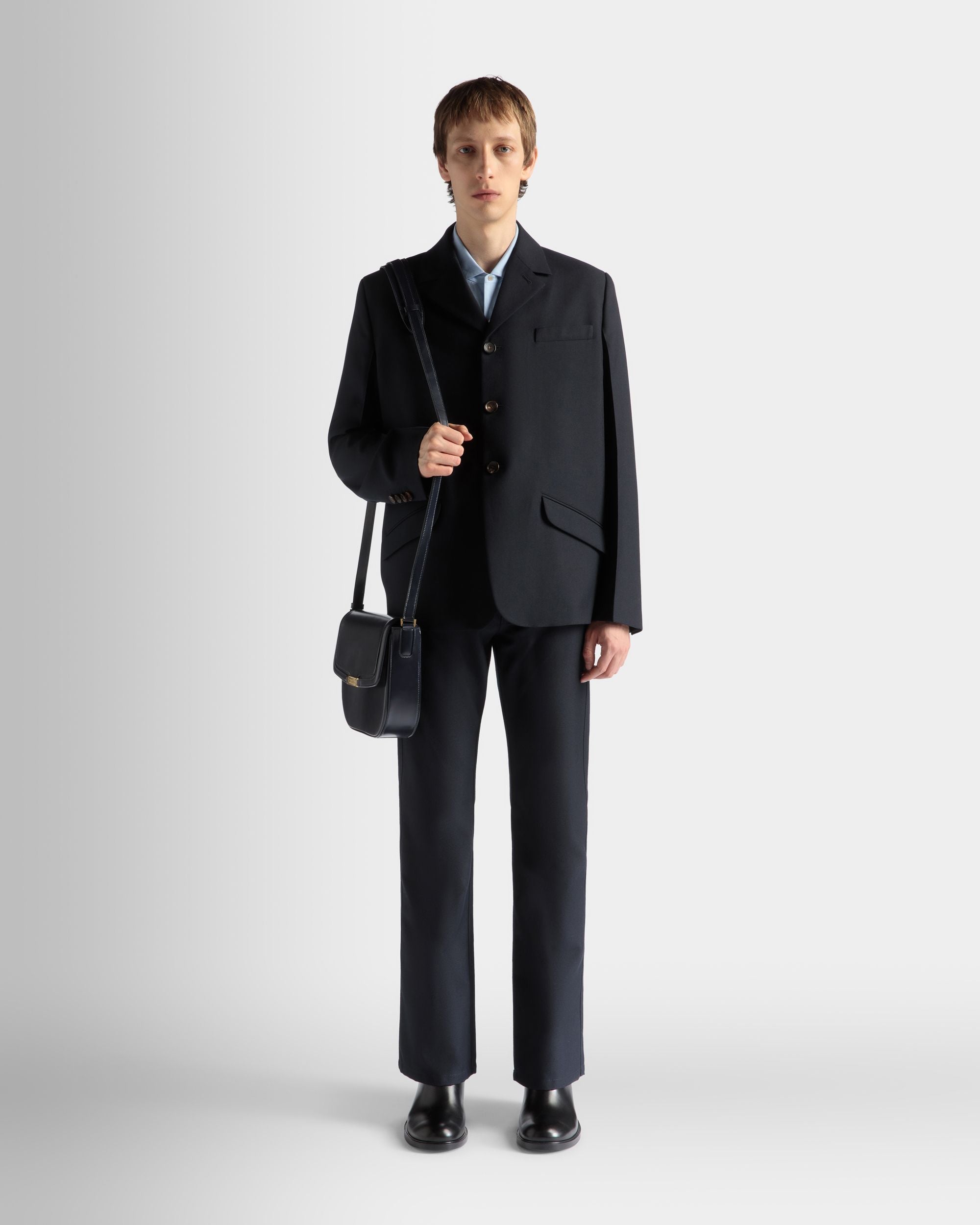 パンツ Navy Blue ウールブレンド - 男性 - Bally - 02