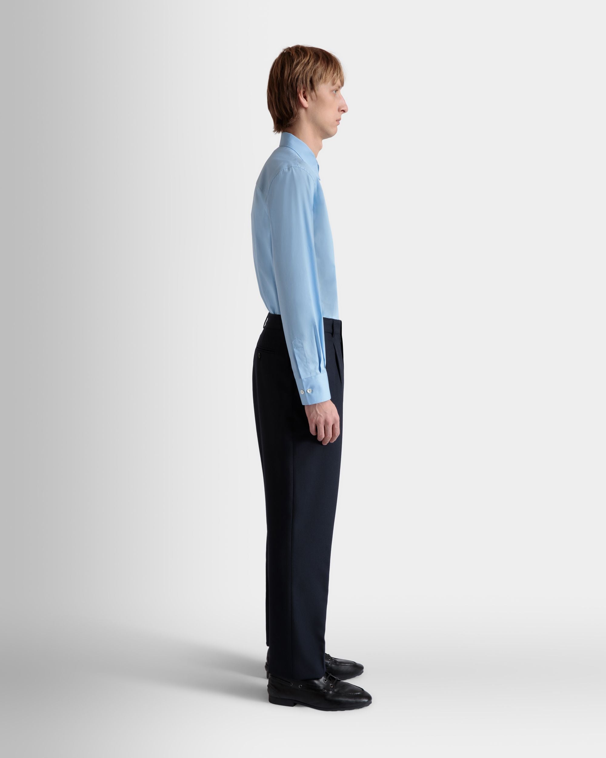 タック パンツ Navy Blue ウールブレンド - 男性 - Bally - 05