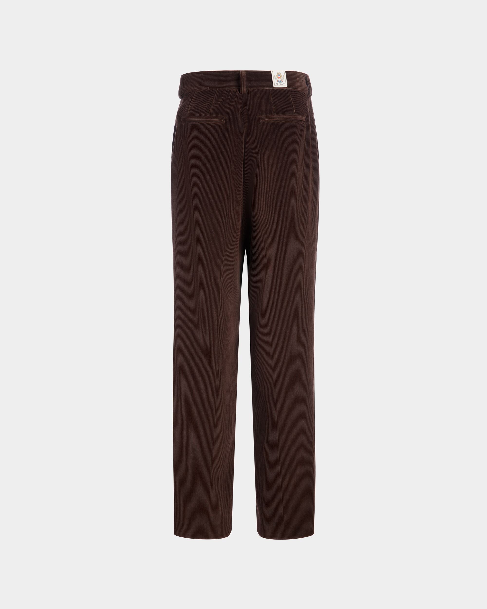 Winter Capsule タック パンツ エバノブラウン コットンコーデュロイ - 男性 - Bally - 07