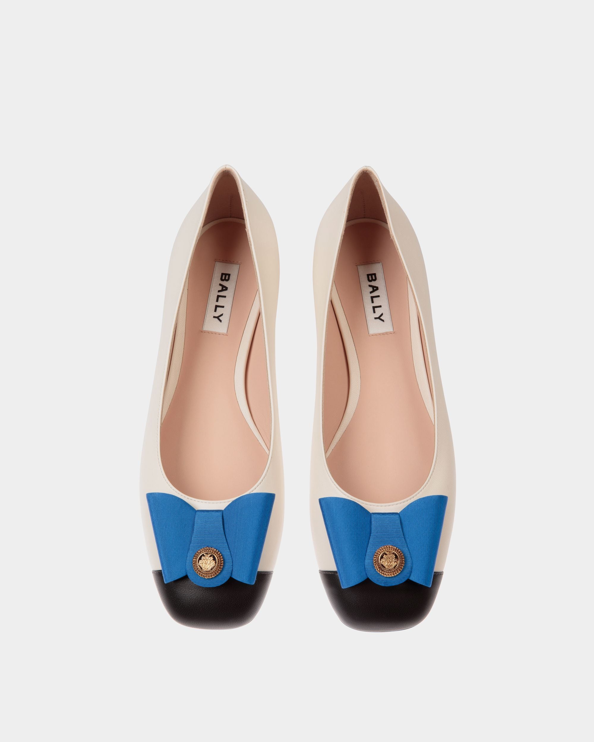 B-Bow フラットシューズ ホワイト＆ブラック レザー - 女性 - Bally - 05