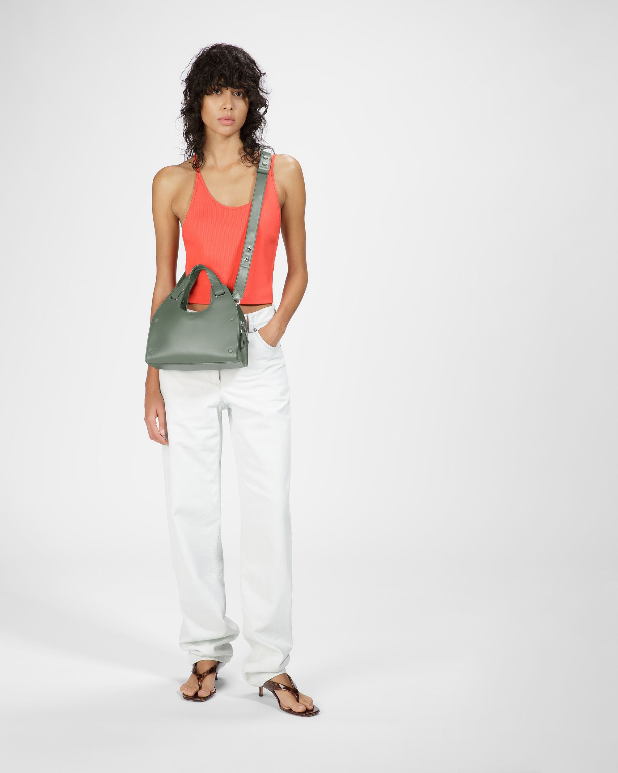 Ahres Small セージ レザー ショルダーバッグ - 女性 - Bally - 06