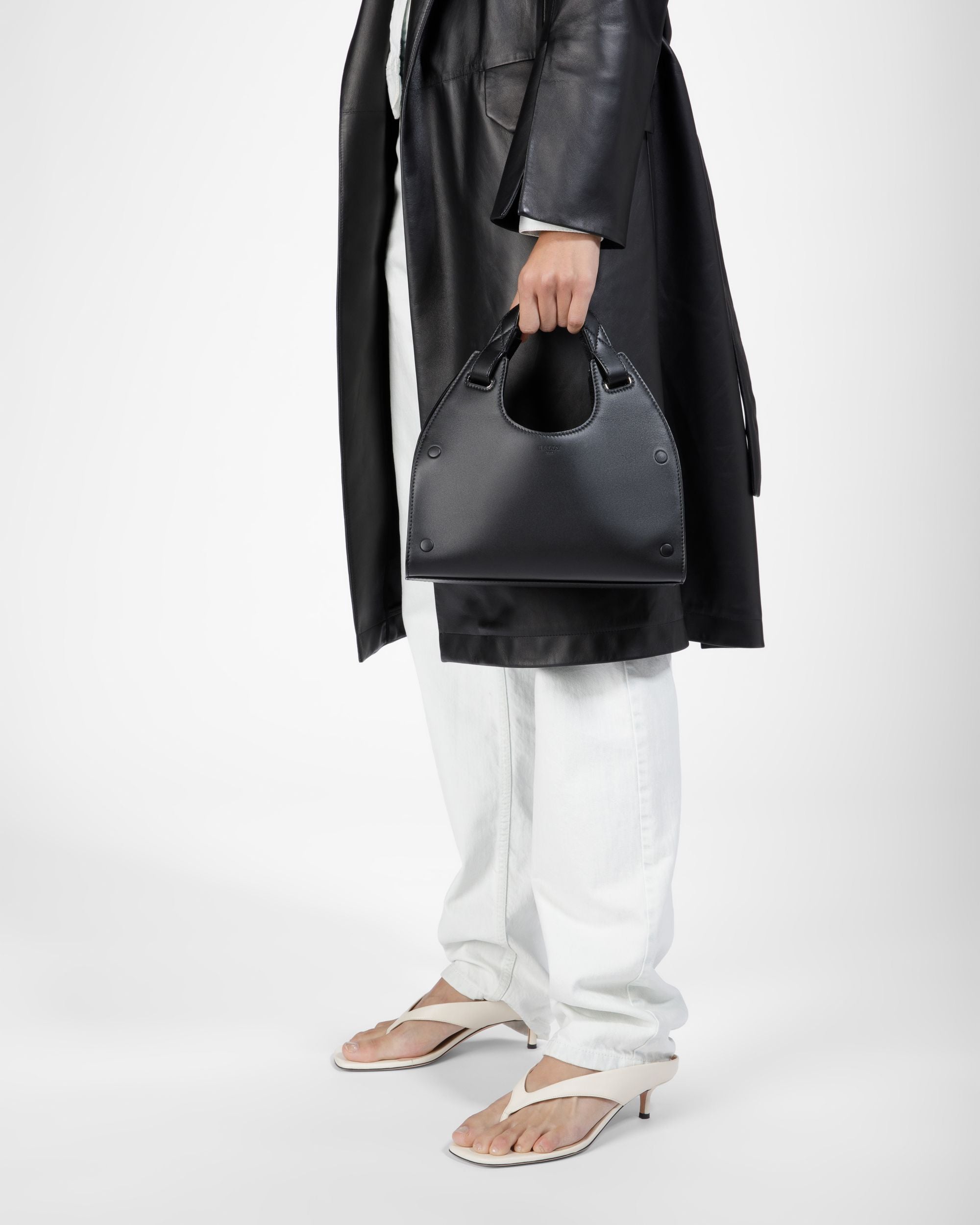 Ahres Small ブラック レザー ショルダーバッグ - 女性 - Bally - 08