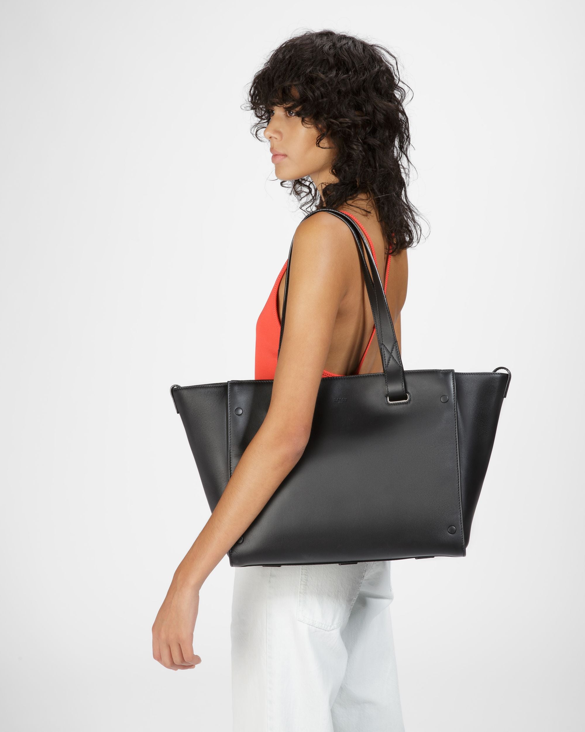 Arystea ブラック レザー トートバッグ - 女性 - Bally - 10