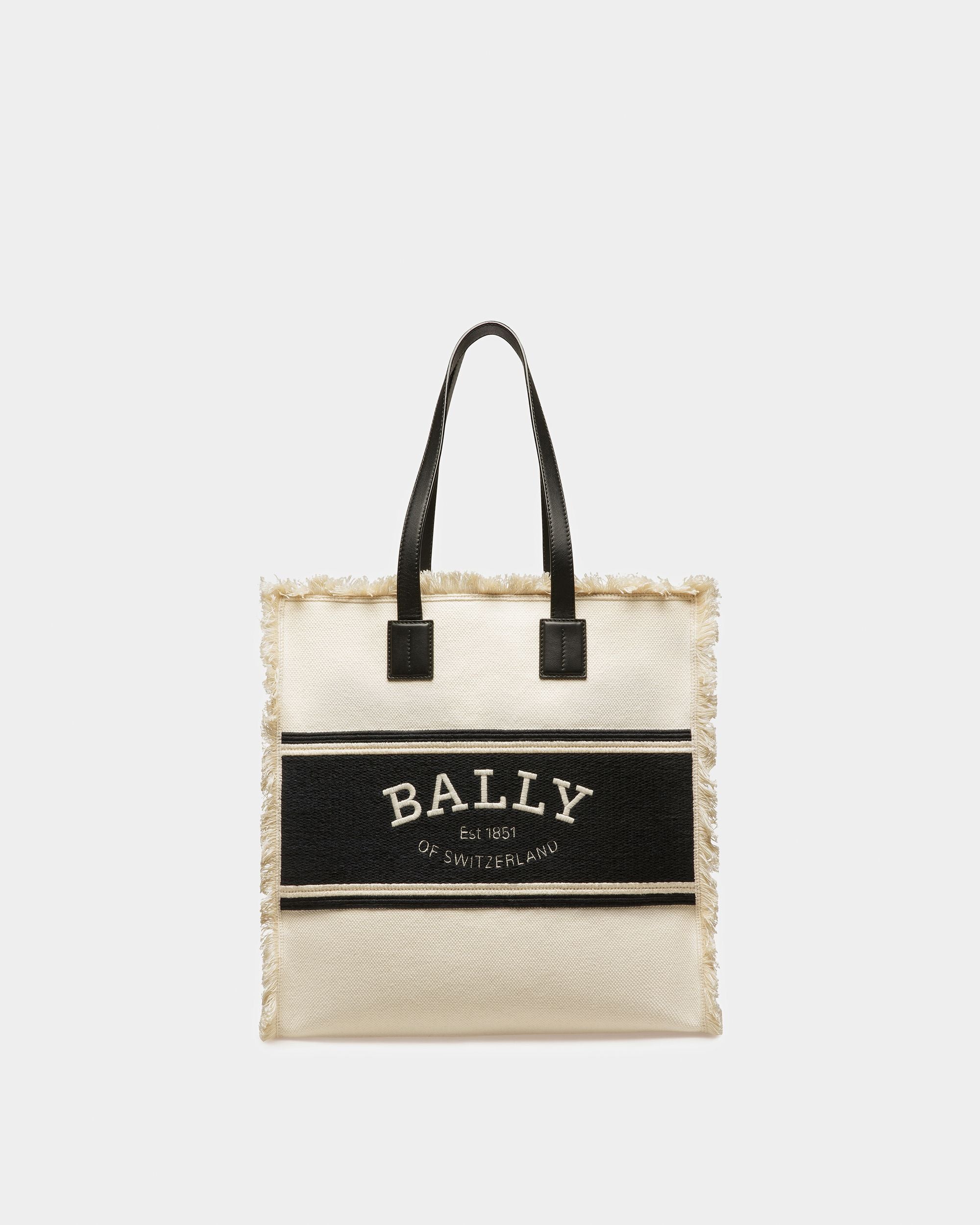 Crystalia ナチュラル＆ブラック キャンバス トートバッグ - 女性 - Bally - 01