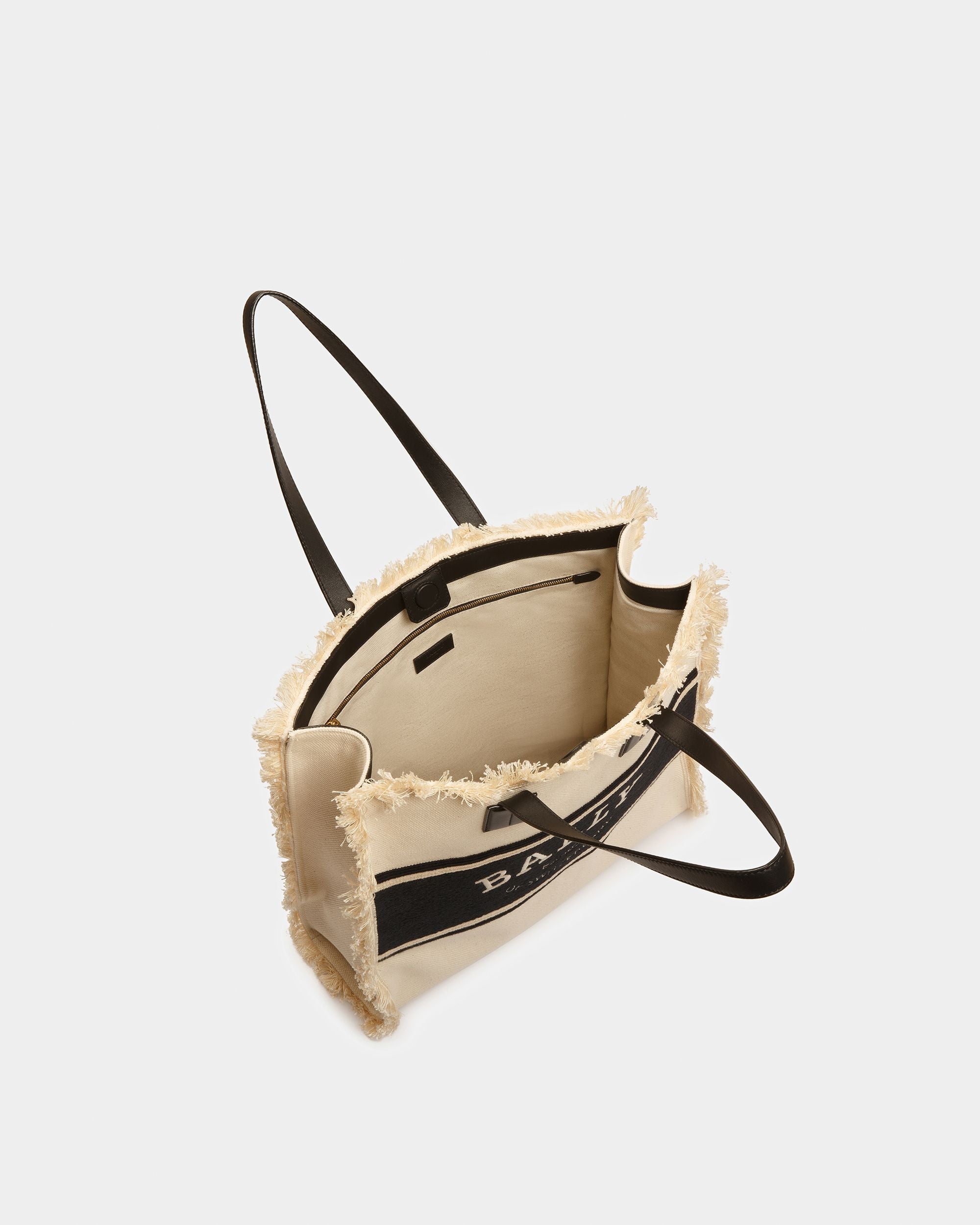 Crystalia ナチュラル＆ブラック キャンバス トートバッグ - 女性 - Bally - 03