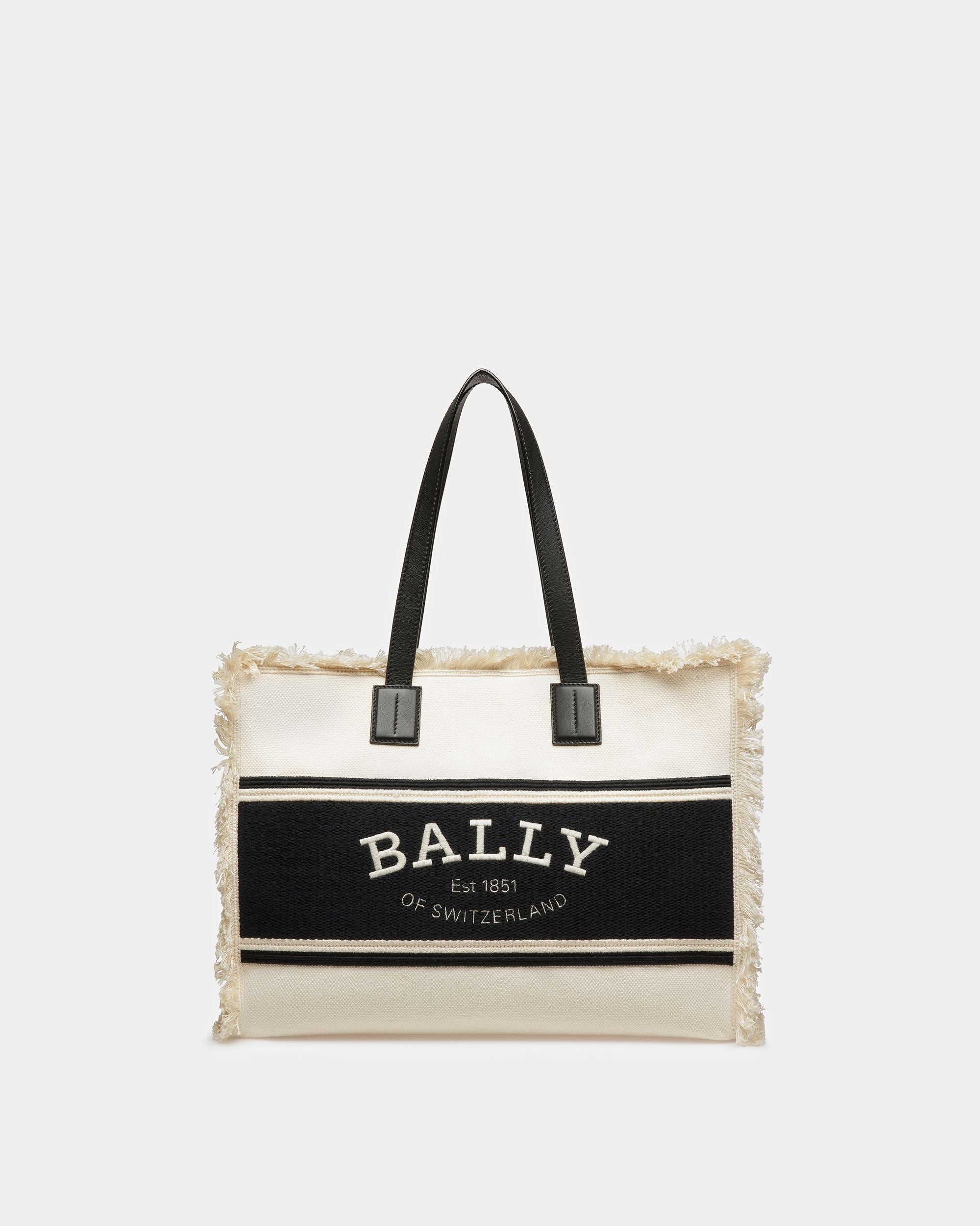 Crystalia Wide ナチュラル＆ブラック キャンバス トートバッグ - 女性 - Bally - 01