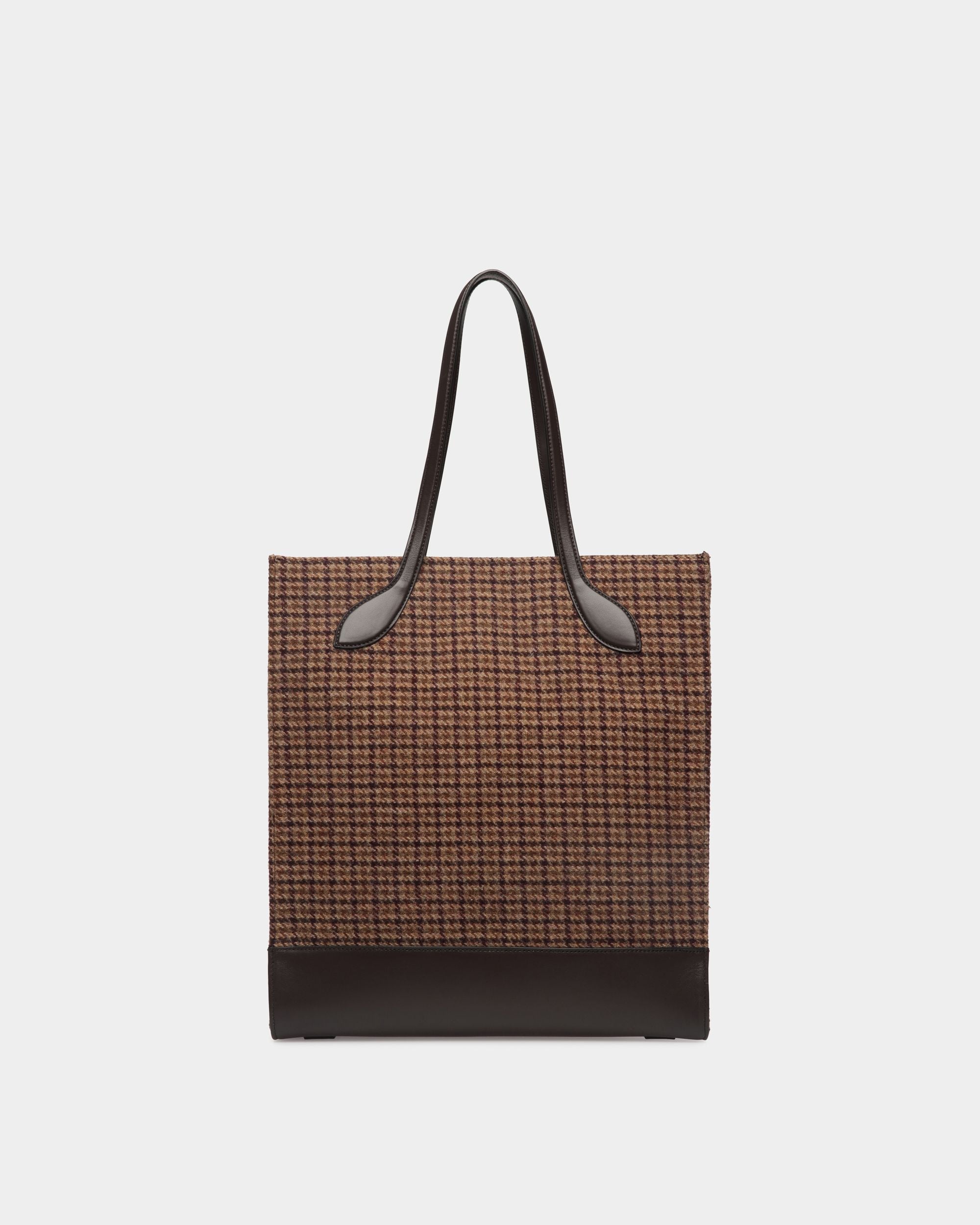 Bar トートバッグ マルチブラウン チェック ウール＆レザー - 女性 - Bally - 03