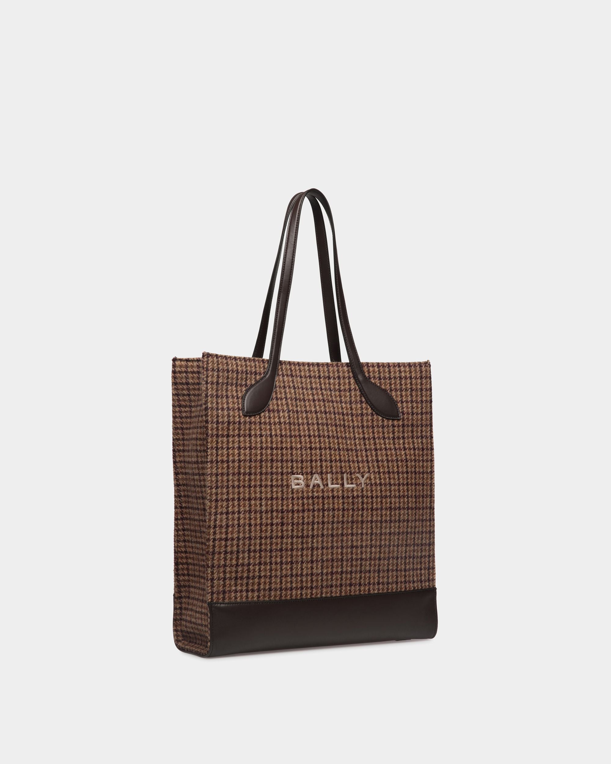 Bar トートバッグ マルチブラウン チェック ウール＆レザー - 女性 - Bally - 04