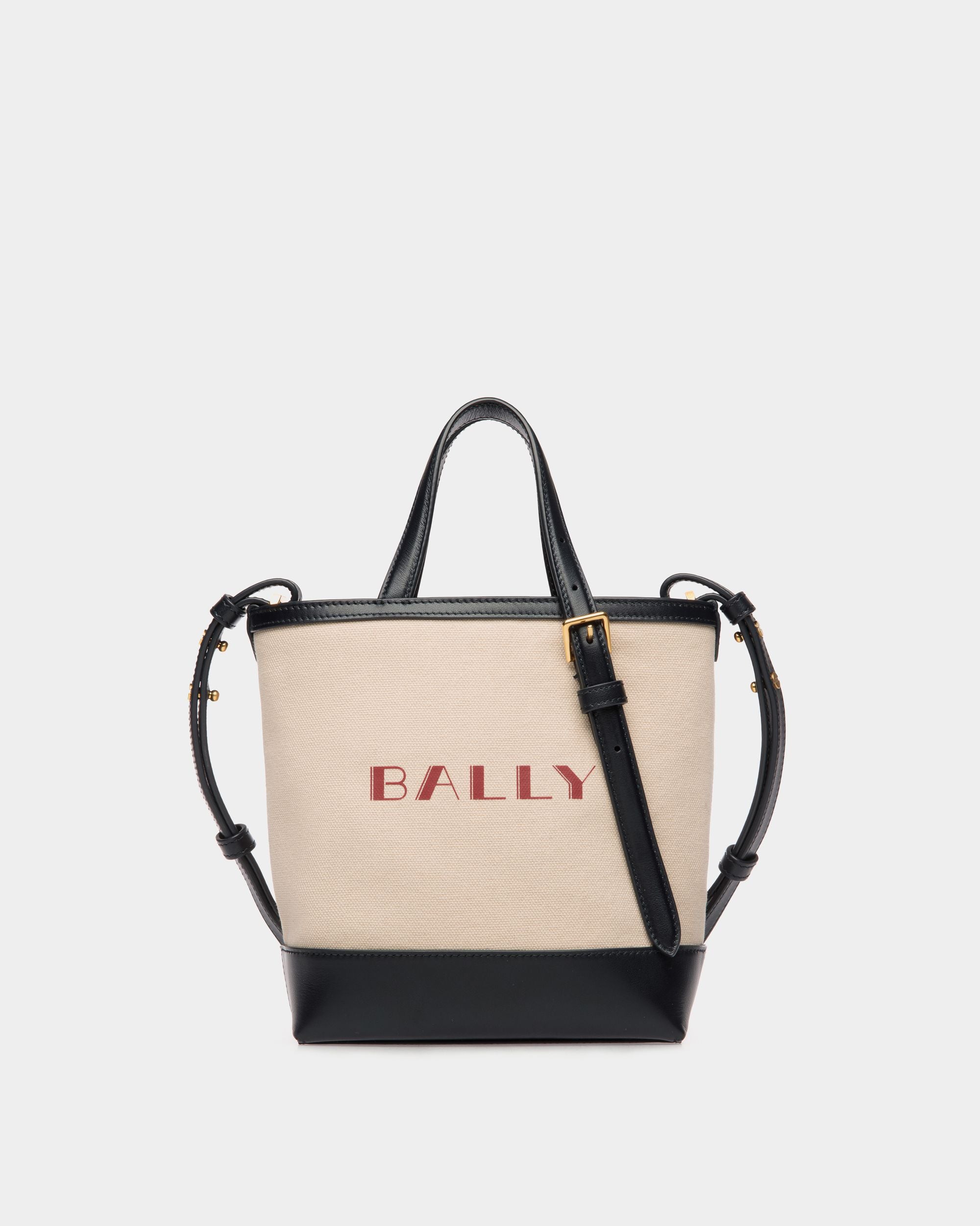 Summer Capsule スモール トートバッグ ナチュラル＆ネイビーブルー キャンバス＆レザー - 女性 - Bally - 01