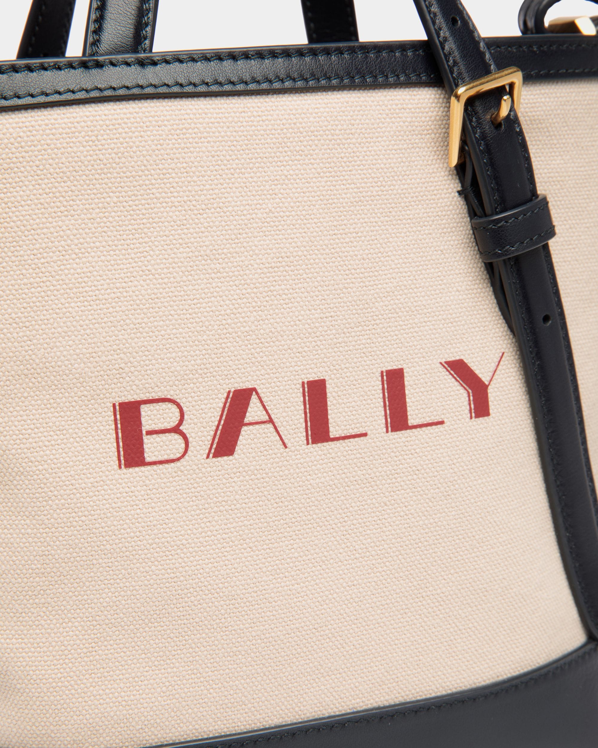 Summer Capsule スモール トートバッグ ナチュラル＆ネイビーブルー キャンバス＆レザー - 女性 - Bally - 04