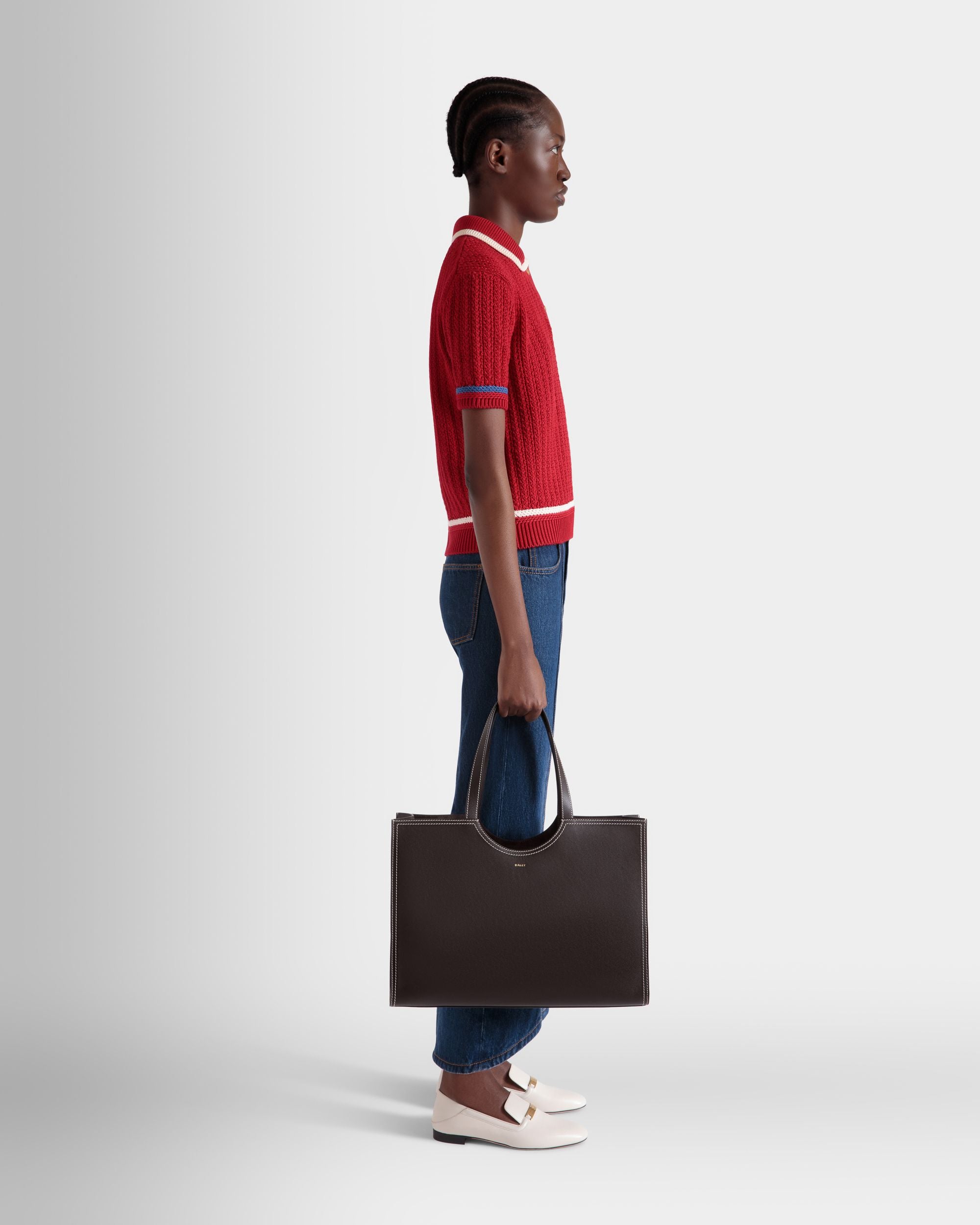 Easy Bally トートバッグ エバノブラウン レザー - 女性 - Bally - 02