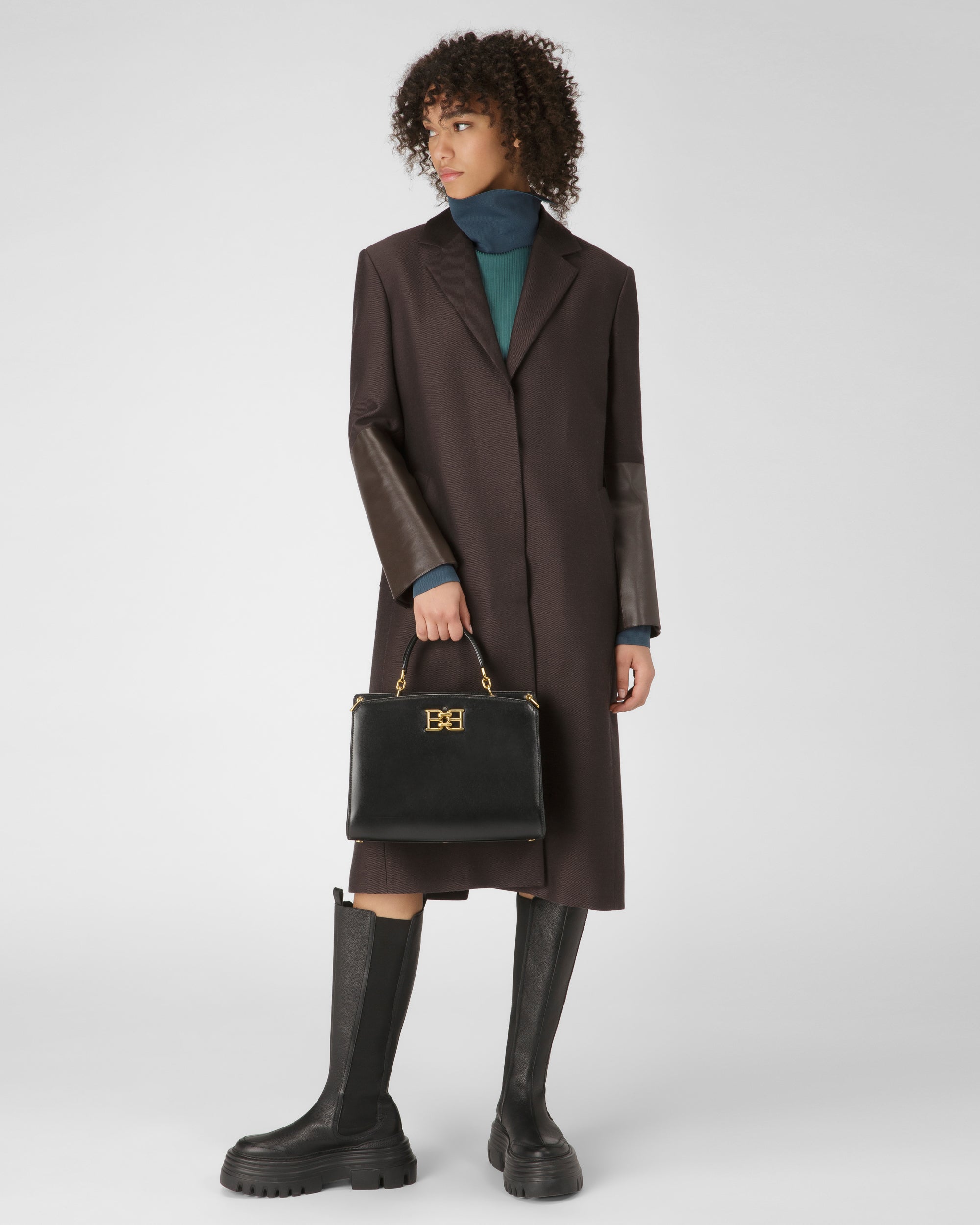 Bonnye ブラック レザー トップハンドルバッグ - 女性 - Bally - 07