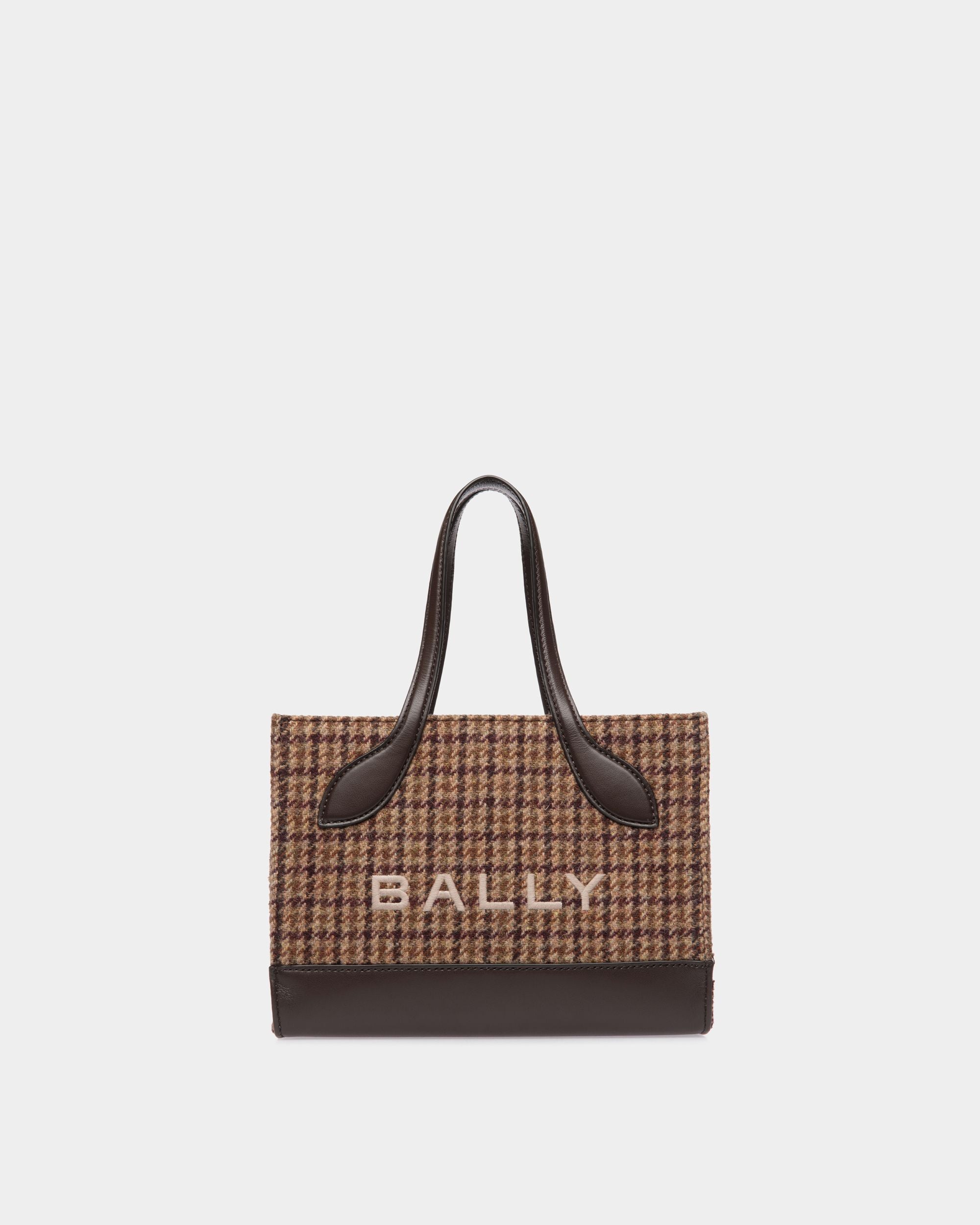 Bar ミニ トートバッグ マルチブラウン チェック ウール＆レザー - 女性 - Bally - 01