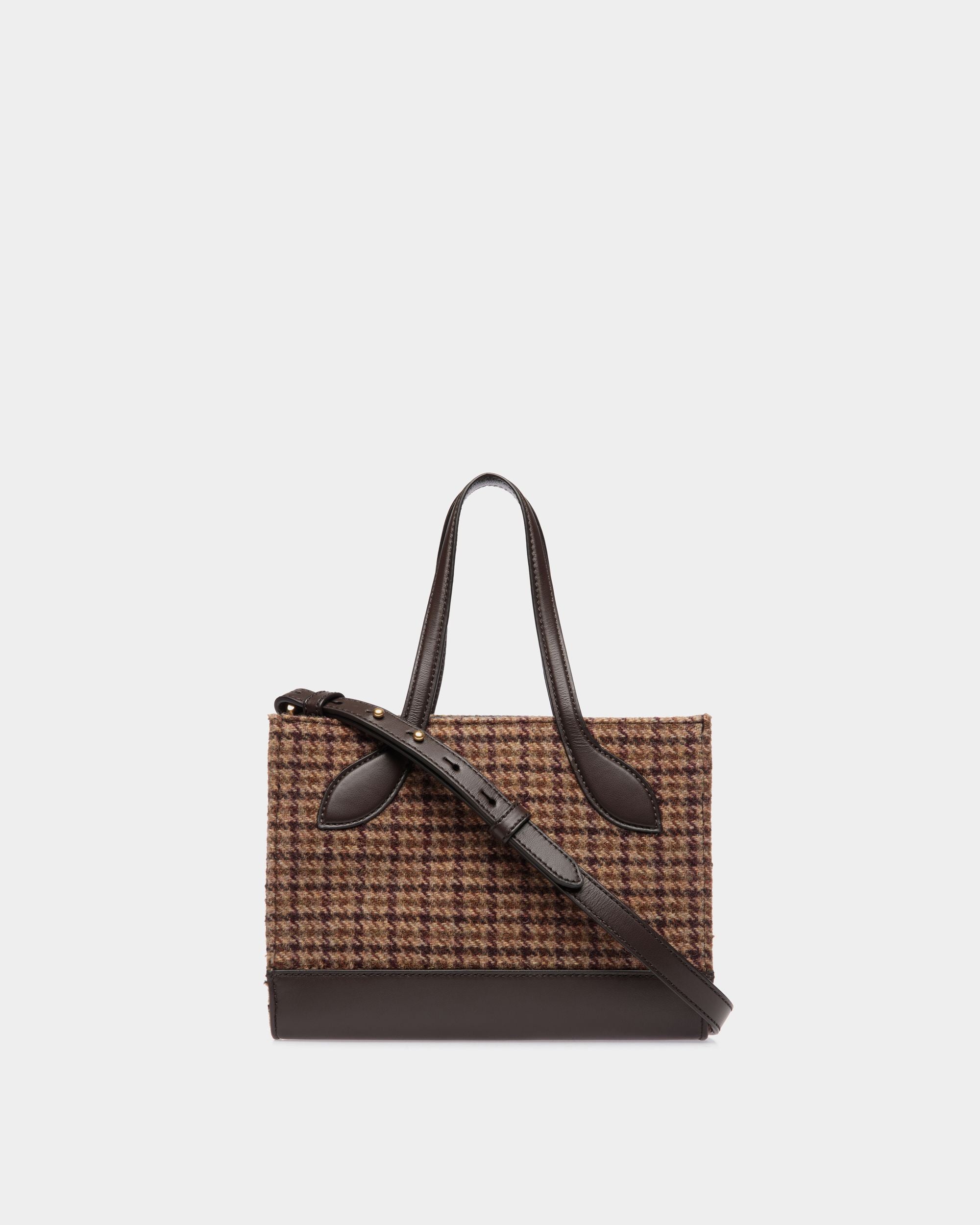Bar ミニ トートバッグ マルチブラウン チェック ウール＆レザー - 女性 - Bally - 02