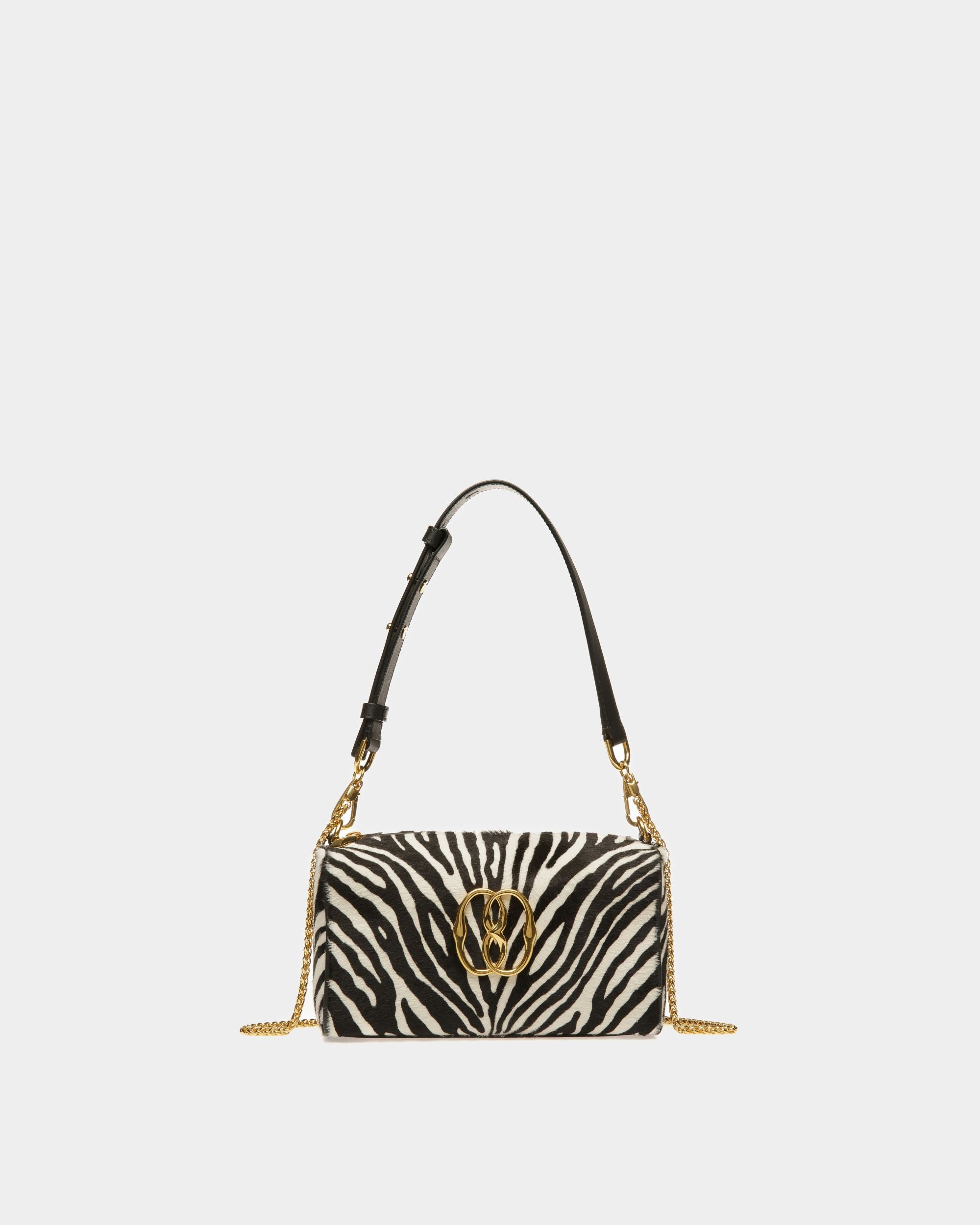 Emblem ミニバッグ ホワイト＆ブラック ヘアカーフレザー - 女性 - Bally - 01