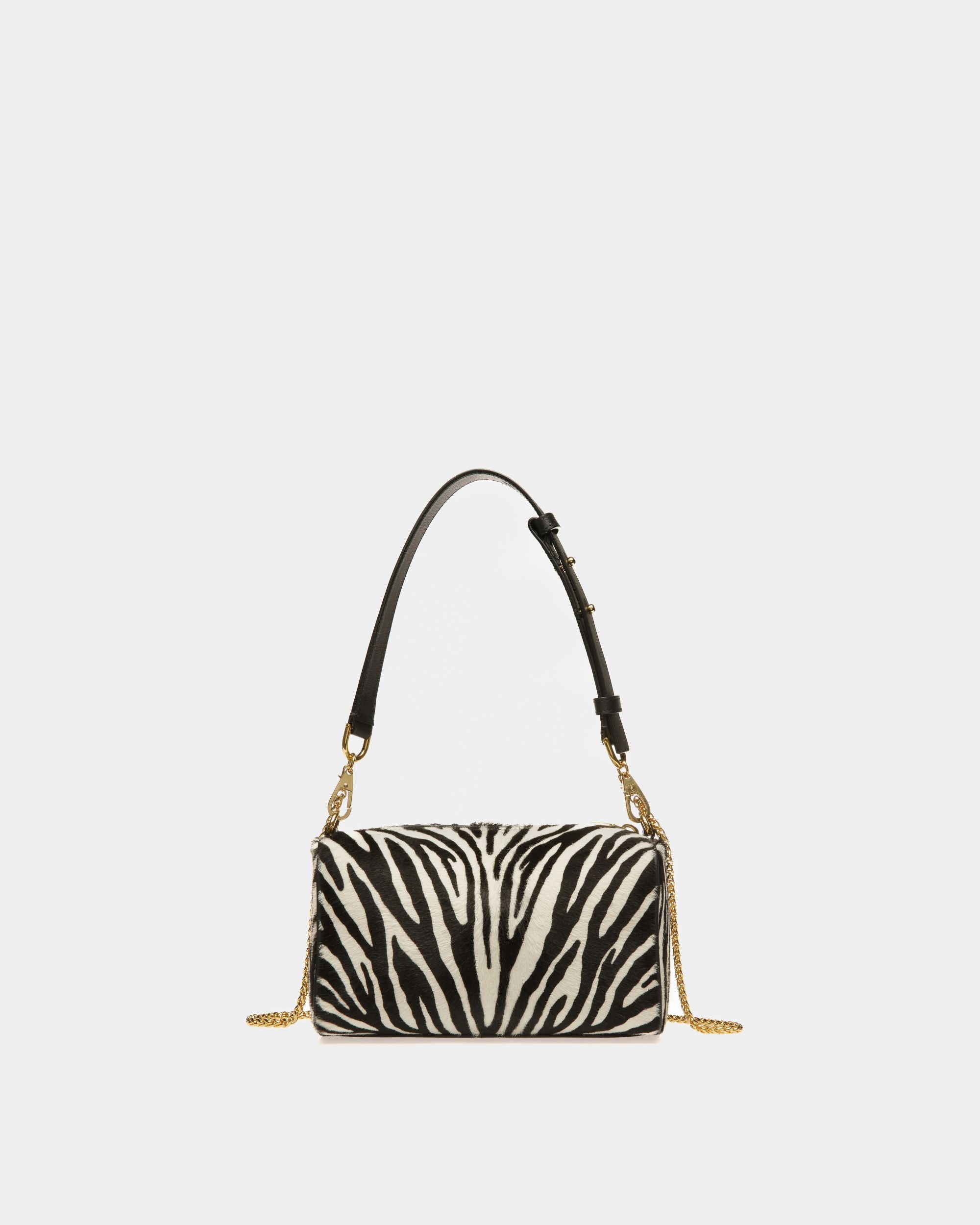 Emblem ミニバッグ ホワイト＆ブラック ヘアカーフレザー - 女性 - Bally - 02