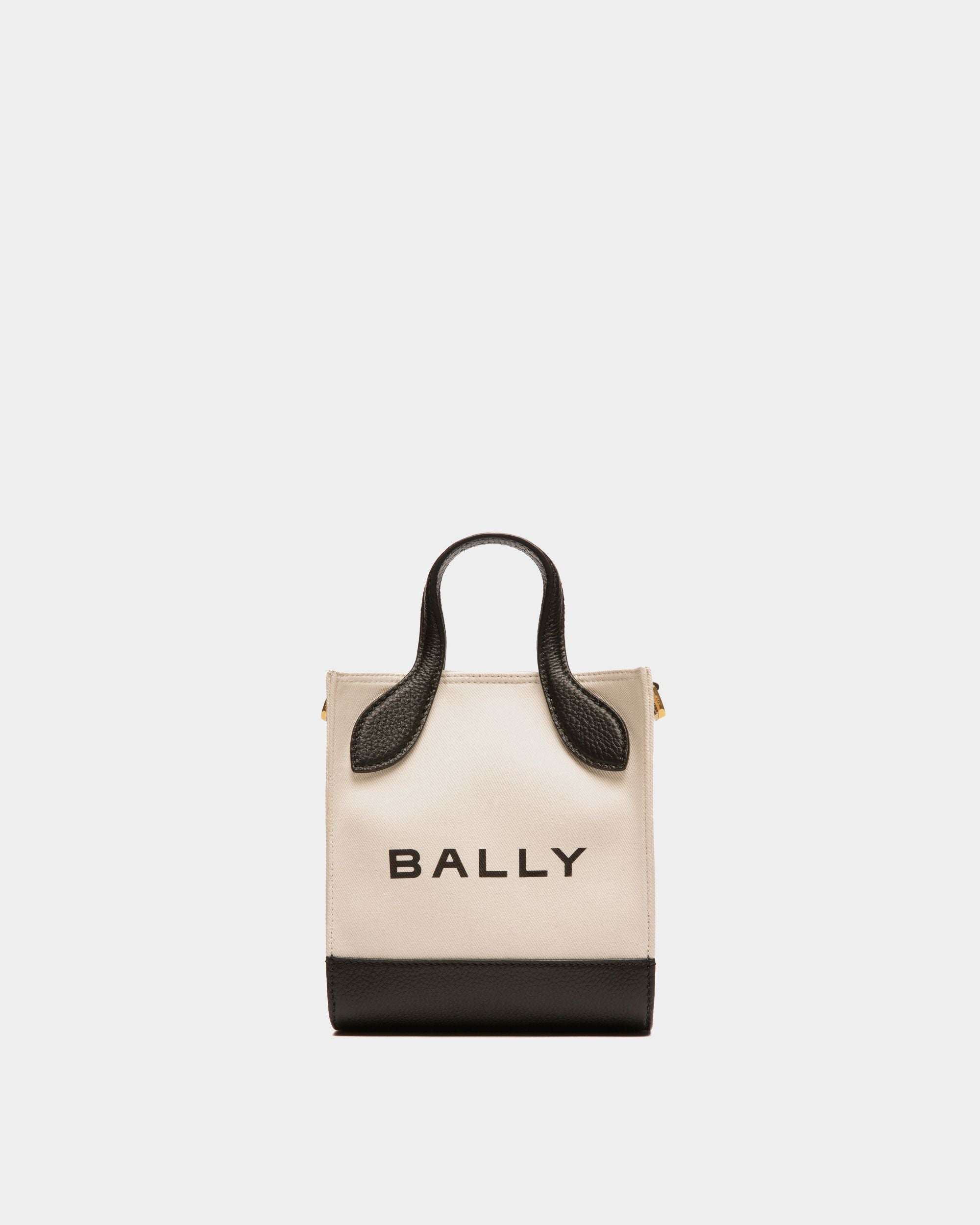 Bar ミニ トートバッグ ニュートラルカラー＆ブラック キャンバス＆レザー - 女性 - Bally - 01