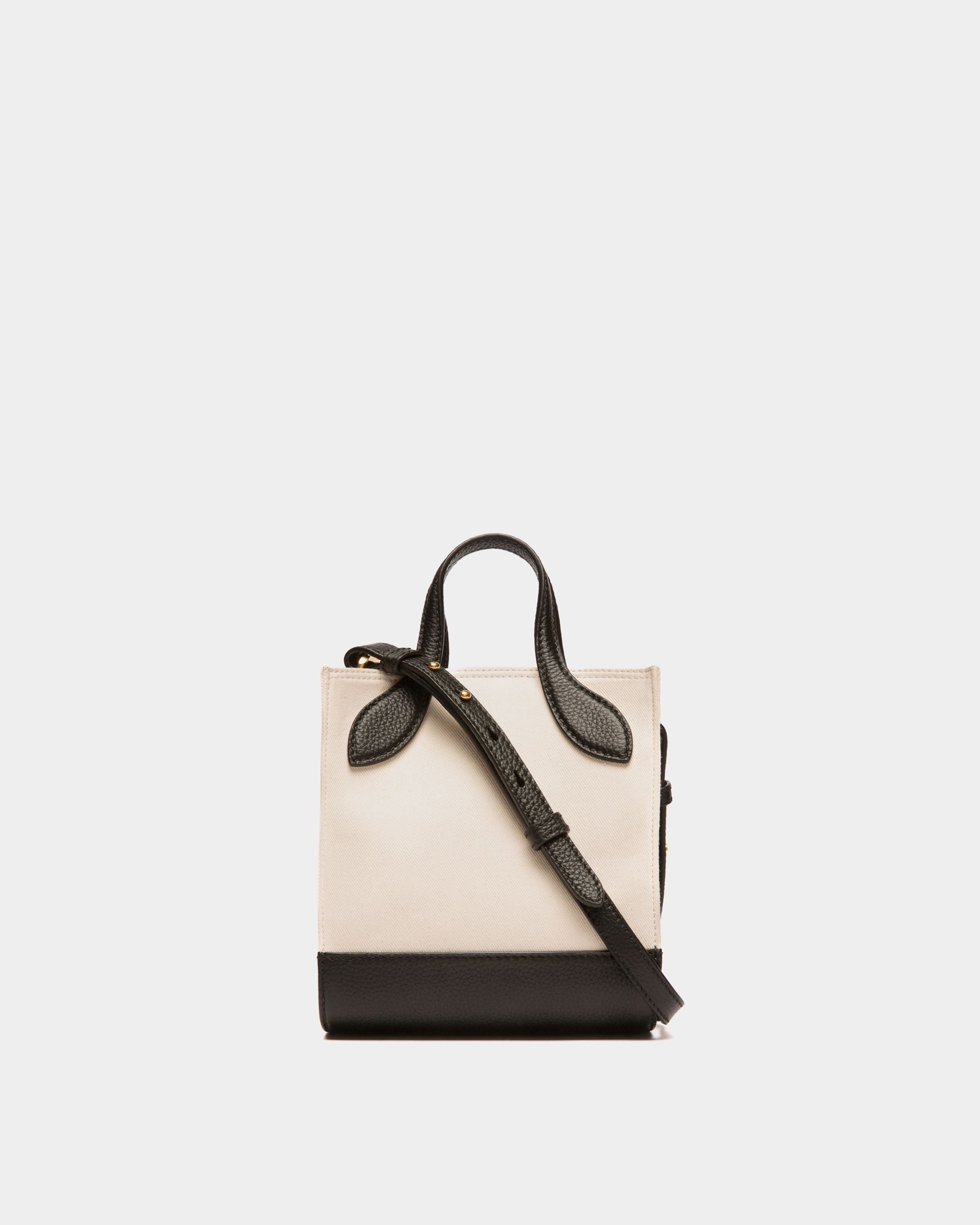 Bar ミニ トートバッグ ニュートラルカラー＆ブラック キャンバス＆レザー - 女性 - Bally - 03