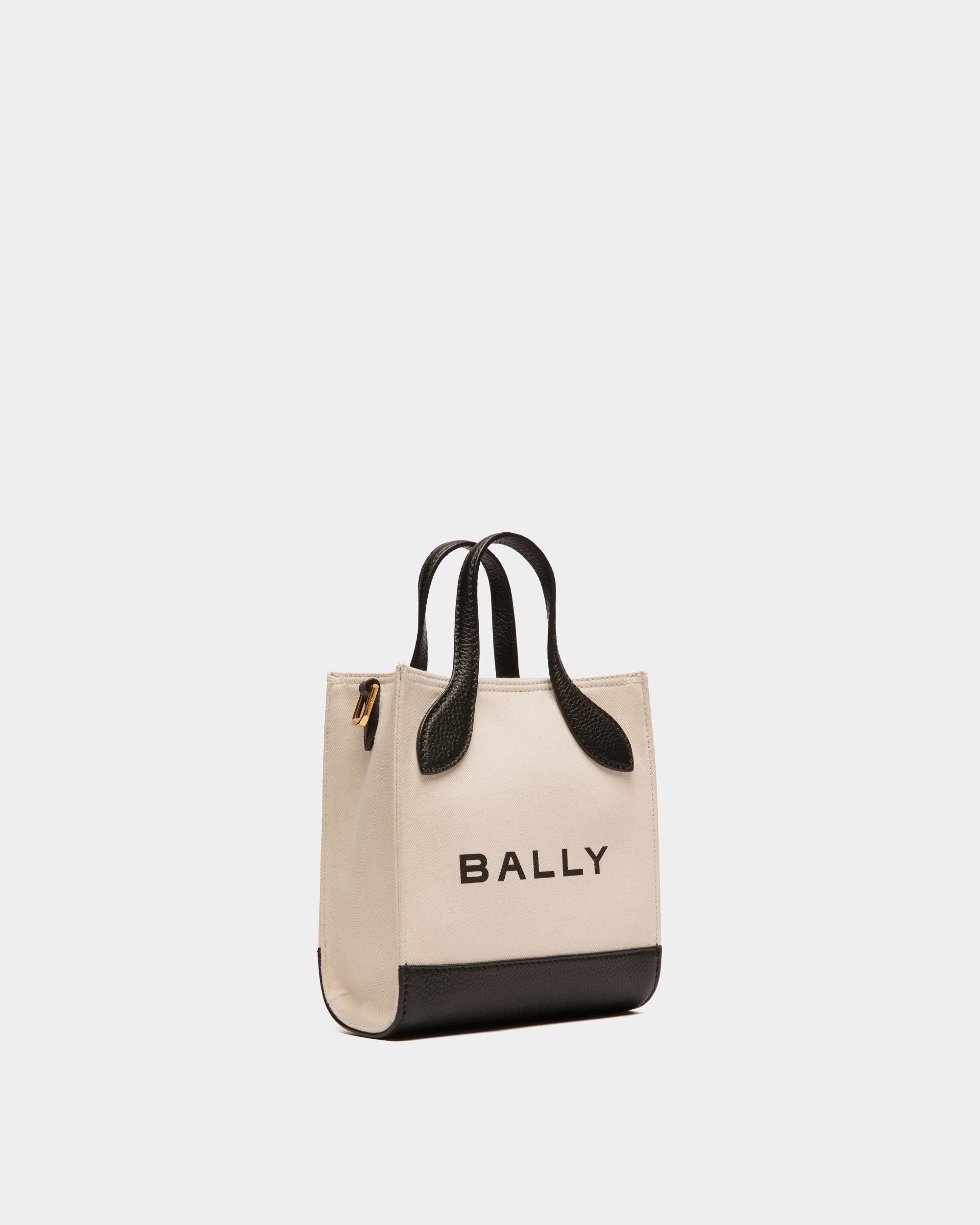 Bar ミニ トートバッグ ニュートラルカラー＆ブラック キャンバス＆レザー - 女性 - Bally - 04