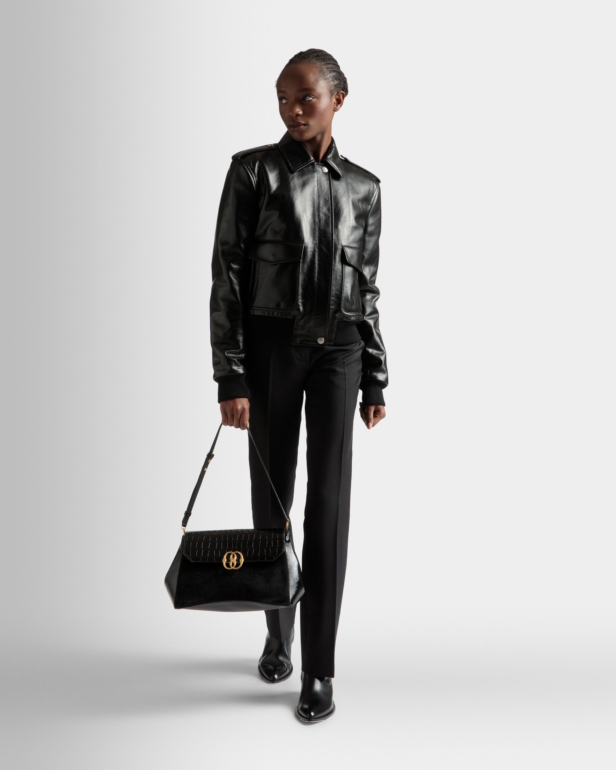 Emblem ショルダーバッグ ブラック ヘアカーフレザー - 女性 - Bally - 02