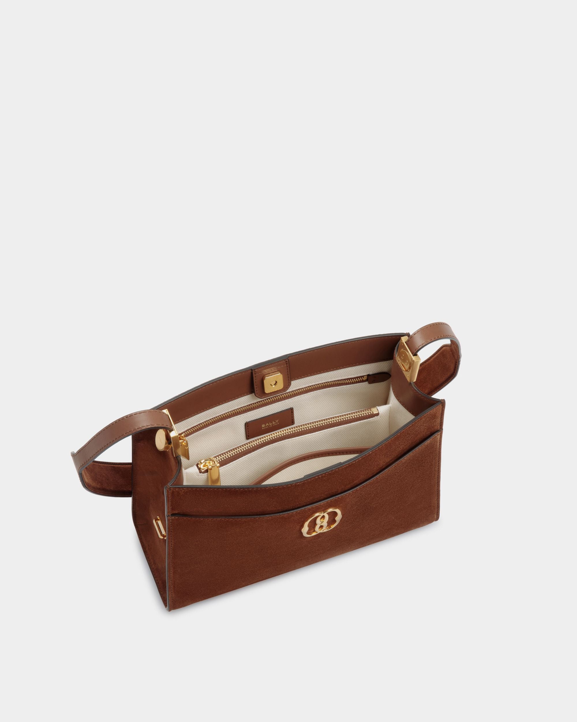 Emblem ショルダーバッグ ブラウン スエード - 女性 - Bally - 04