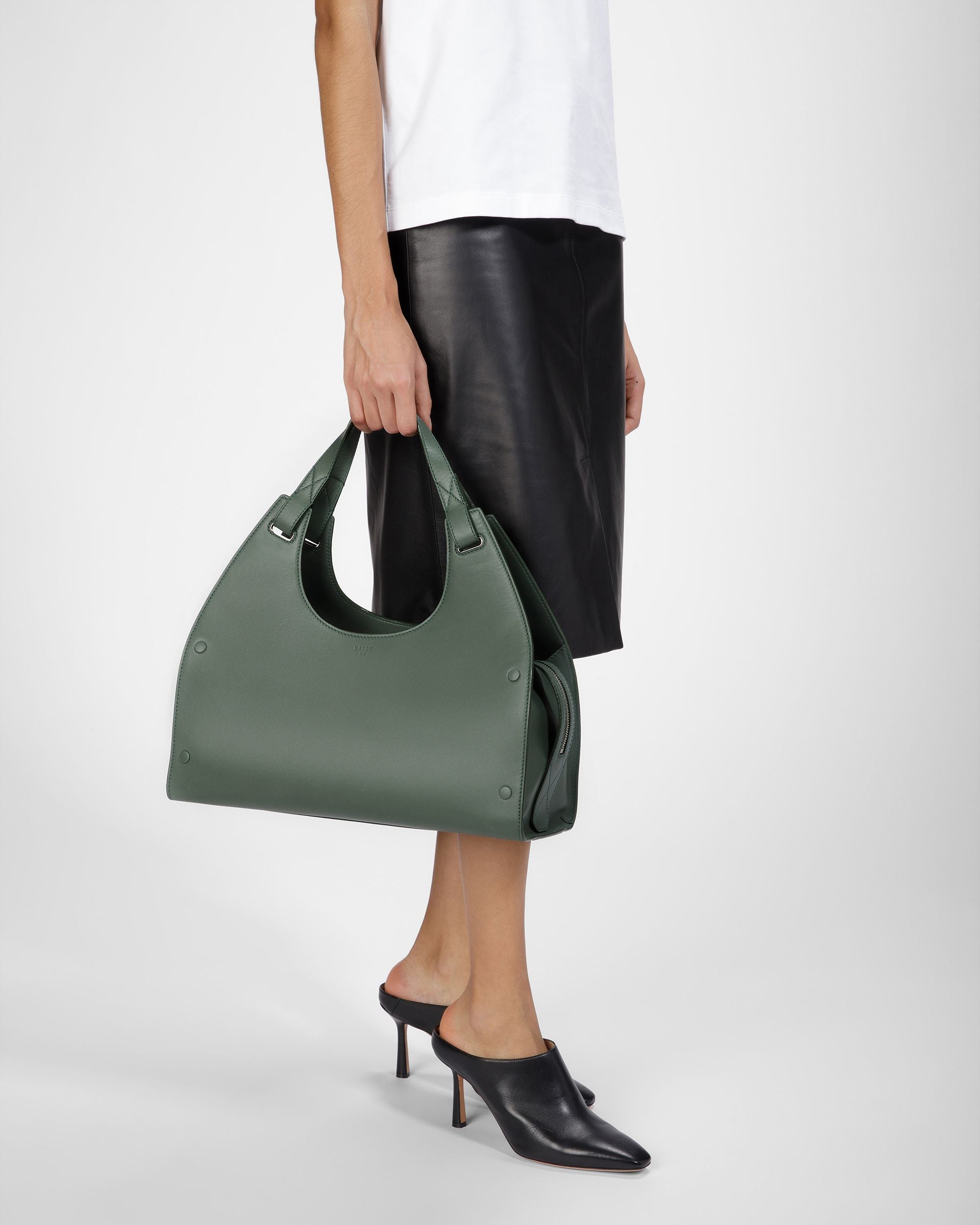 Ahres セージ レザー ショルダーバッグ - 女性 - Bally - 02