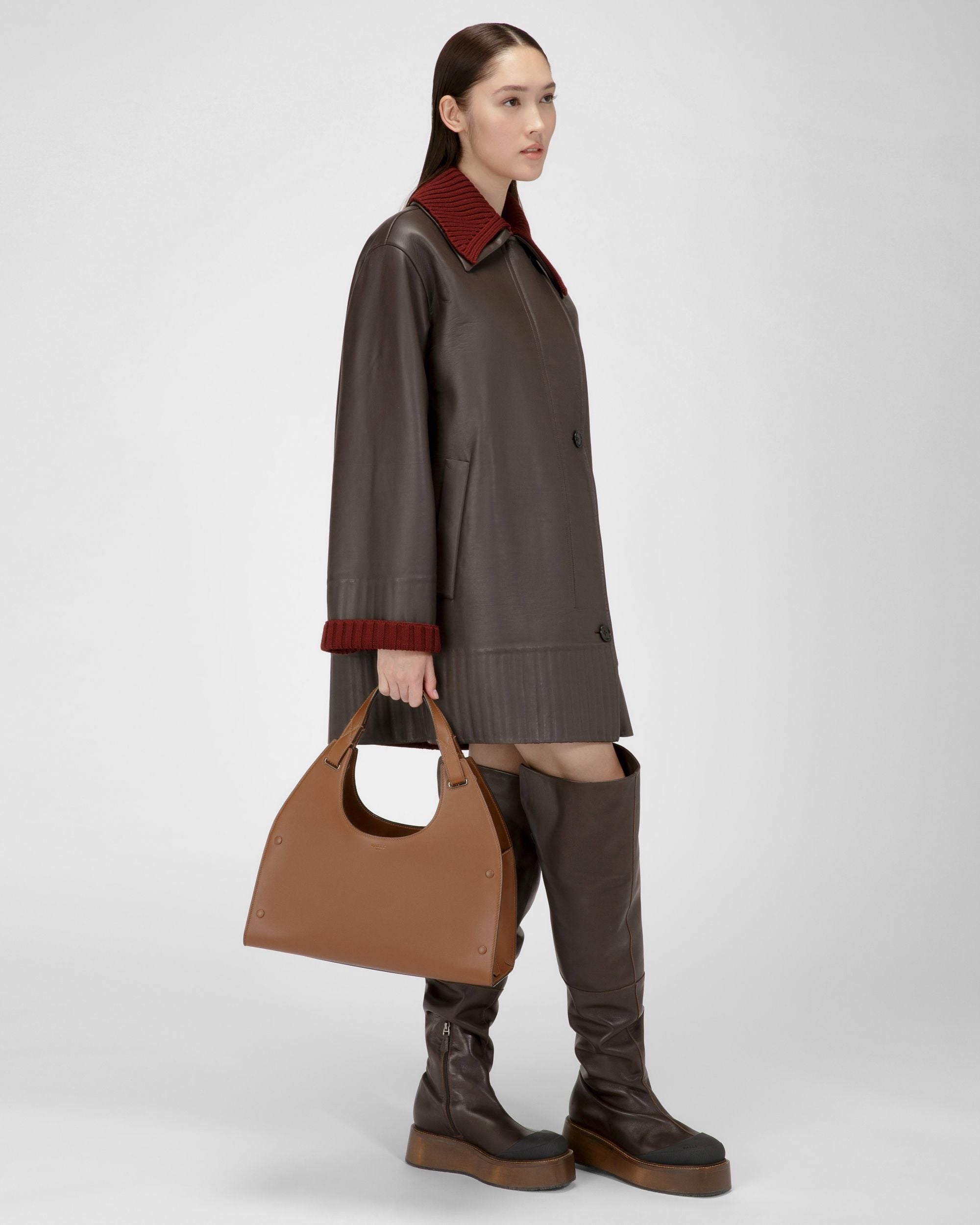 Ahres ブラウン レザー ショルダーバッグ - 女性 - Bally - 07