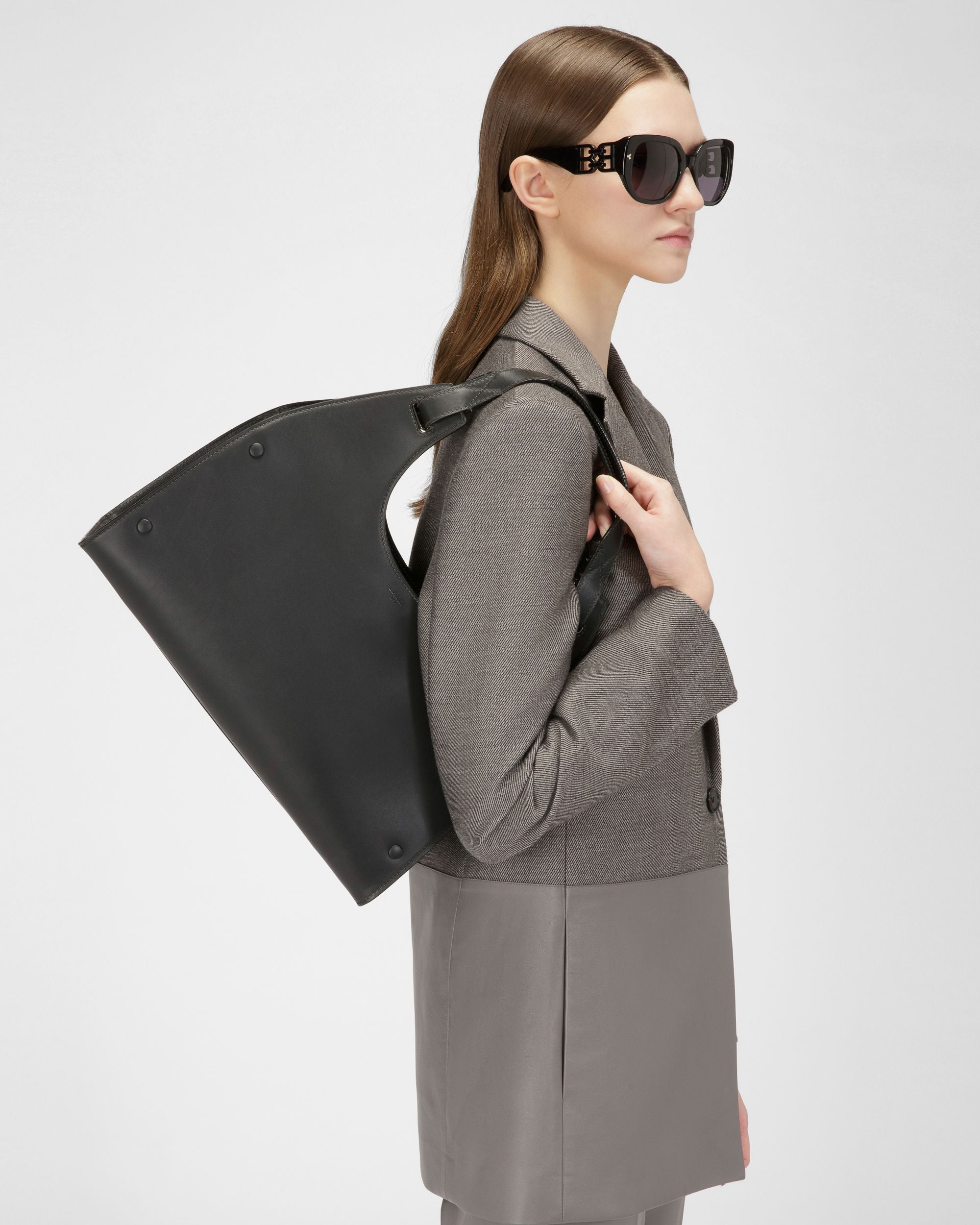 Ahres ブラック レザー ショルダーバッグ - 女性 - Bally - 02