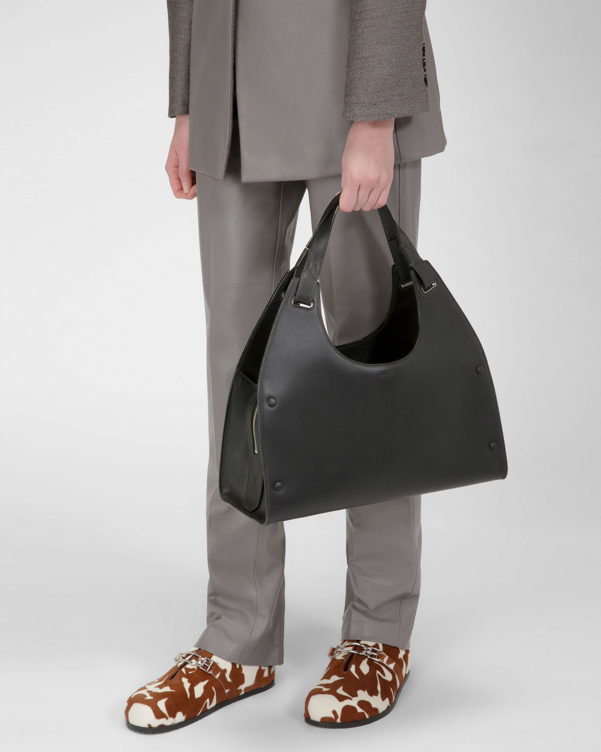 Ahres ブラック レザー ショルダーバッグ - 女性 - Bally - 06