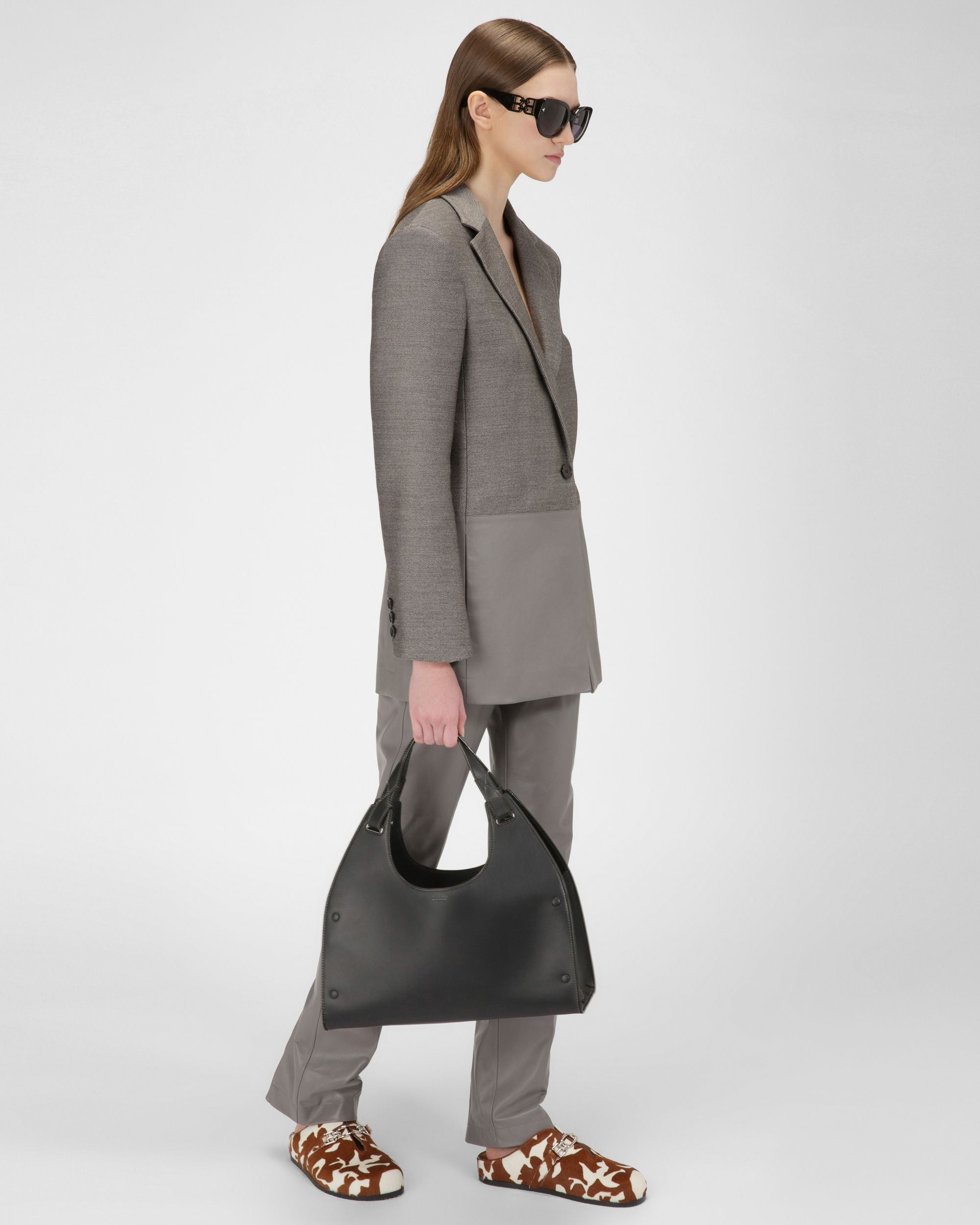 Ahres ブラック レザー ショルダーバッグ - 女性 - Bally - 07