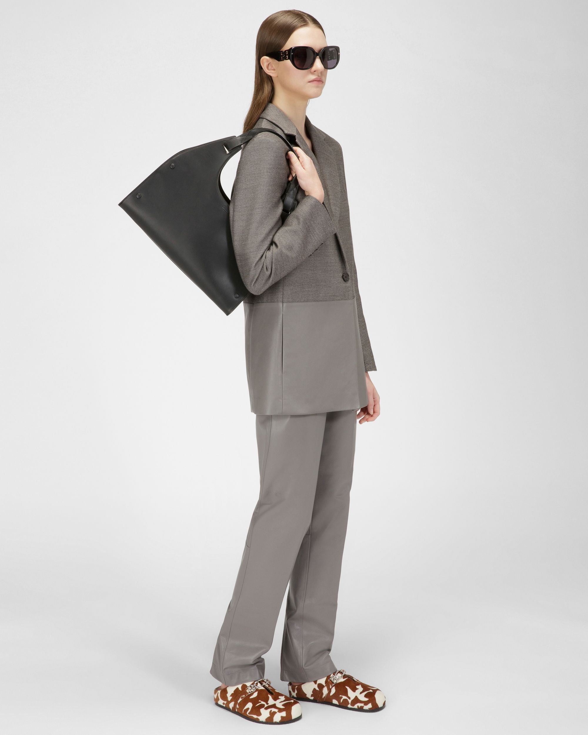 Ahres ブラック レザー ショルダーバッグ - 女性 - Bally - 08