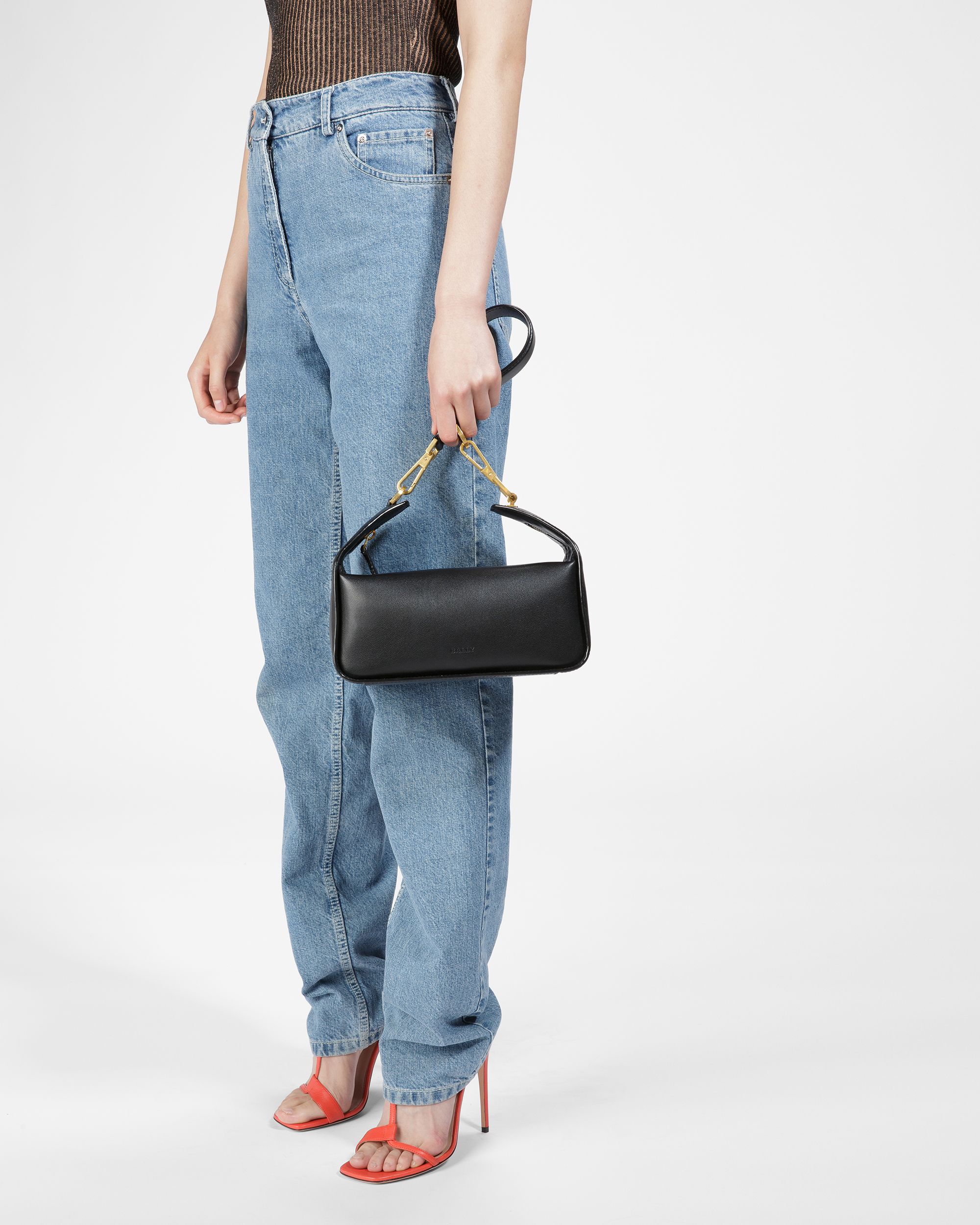 B-Hook ブラック レザー ショルダーバッグ - 女性 - Bally - 02