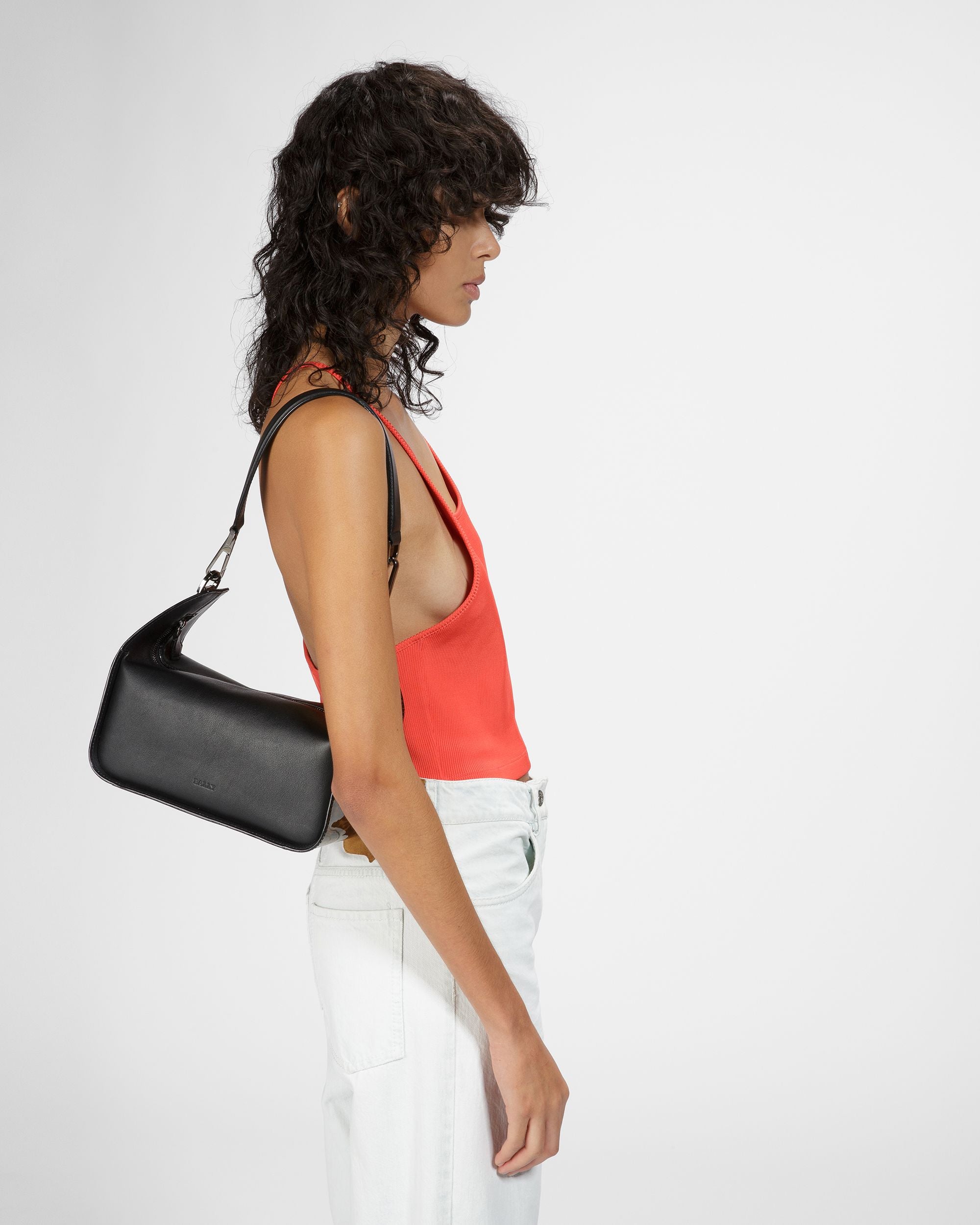 B-Hook ブラック レザー ショルダーバッグ - 女性 - Bally - 02