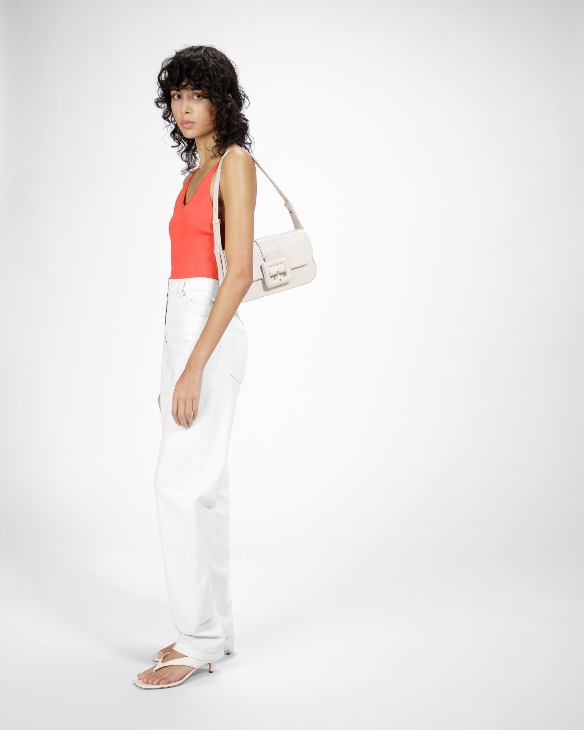 Jadha ボーンホワイト レザー ショルダーバッグ - 女性 - Bally - 06