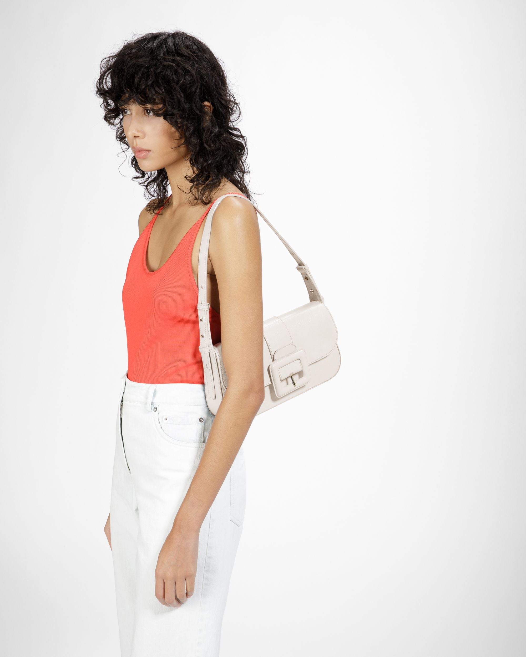 Jadha ボーンホワイト レザー ショルダーバッグ - 女性 - Bally - 08