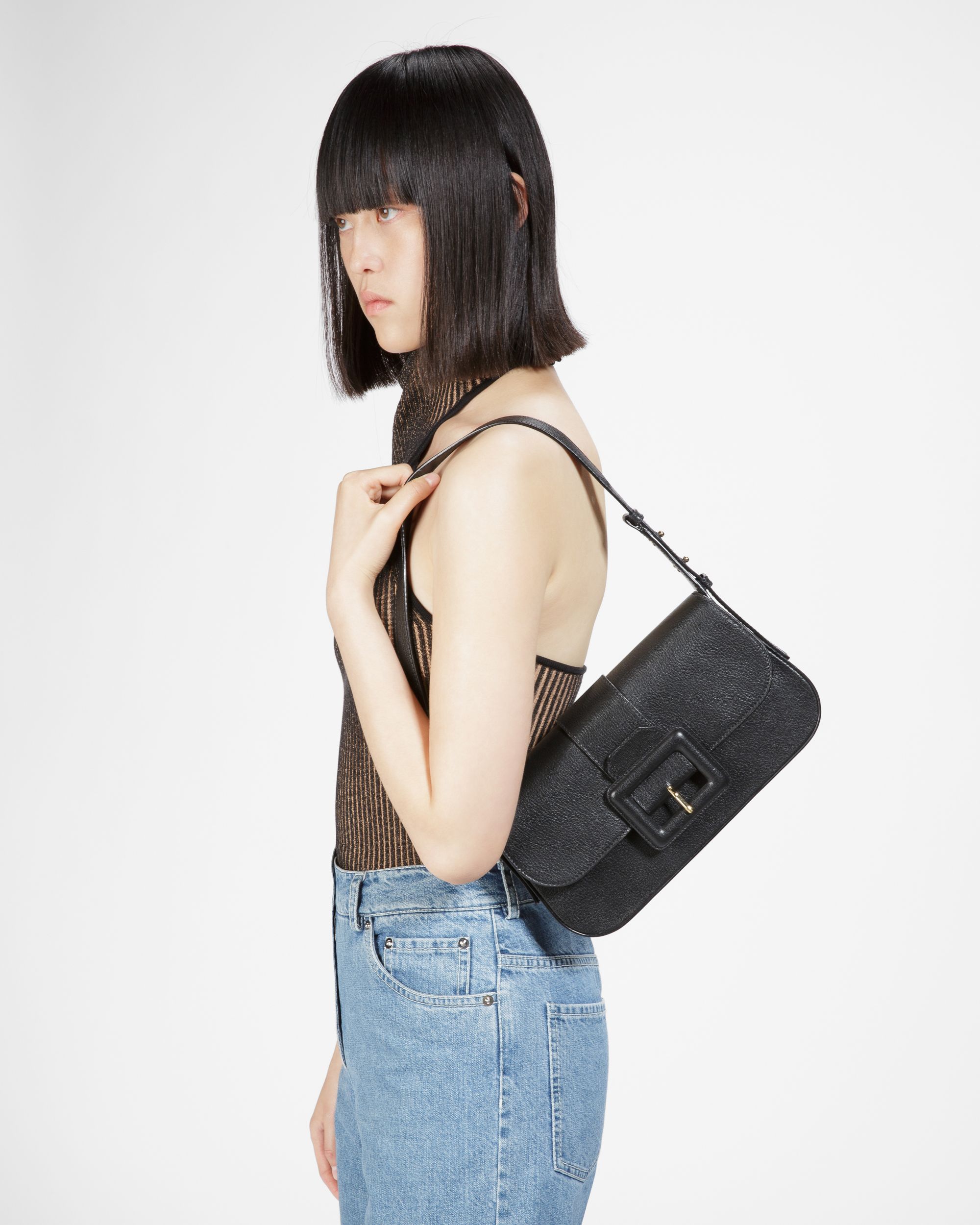 Jadha ブラック レザー ショルダーバッグ - 女性 - Bally - 02