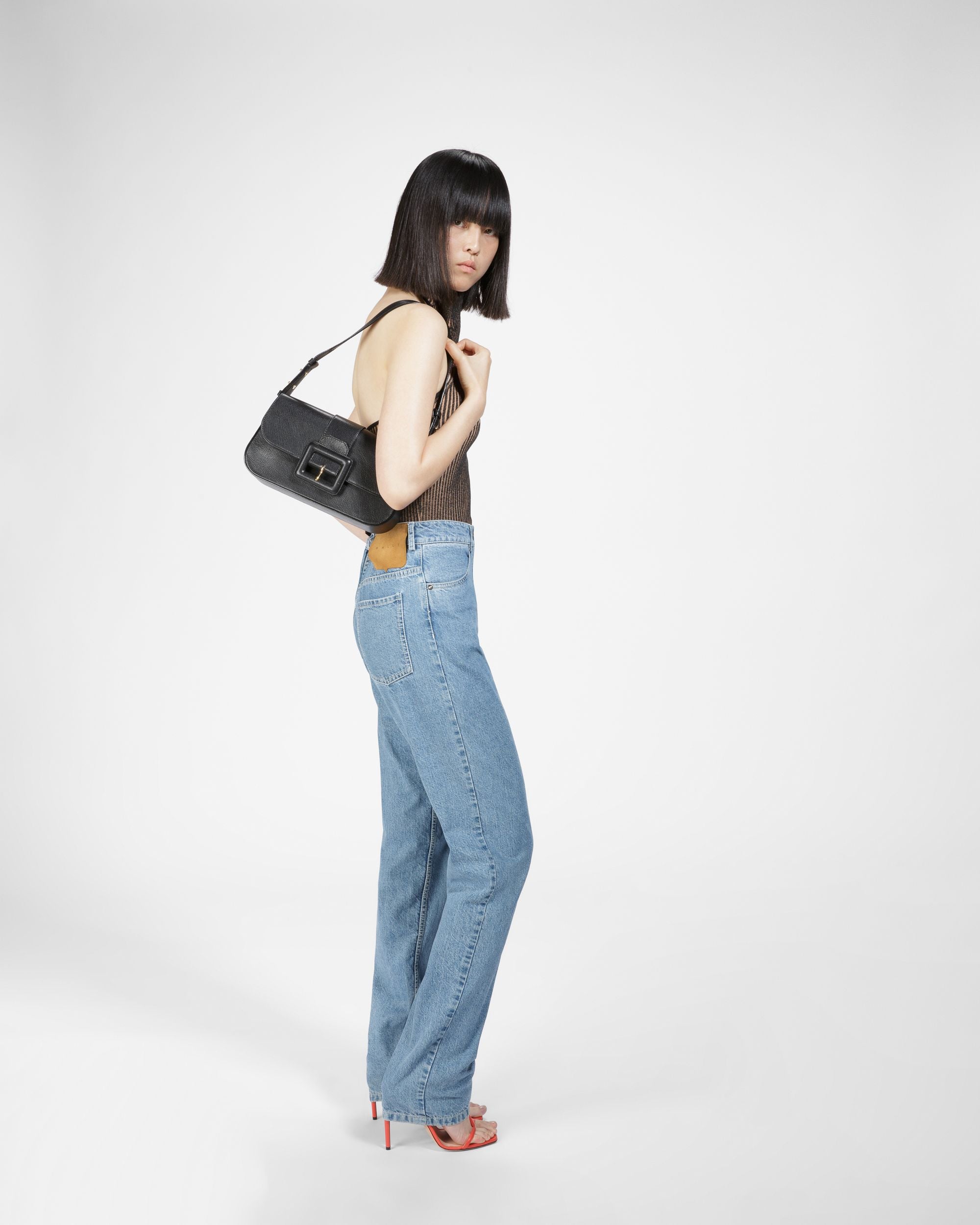 Jadha ブラック レザー ショルダーバッグ - 女性 - Bally - 06