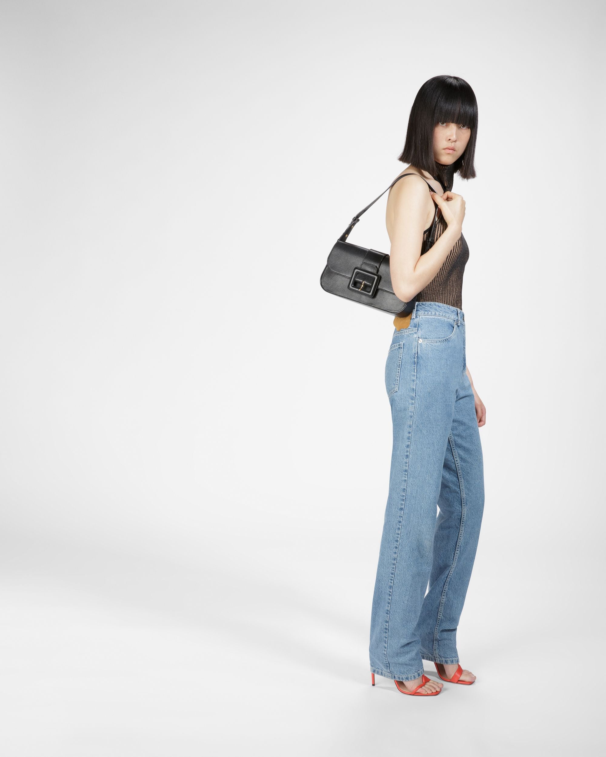 Jadha ブラック レザー ショルダーバッグ - 女性 - Bally - 07